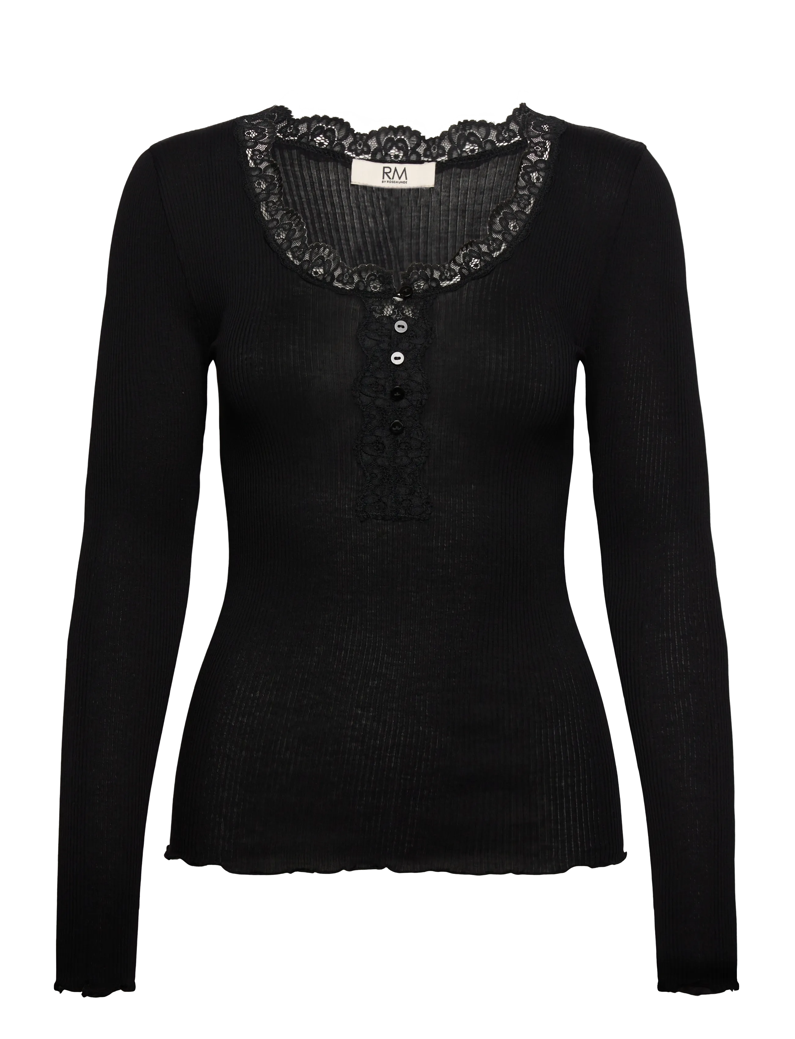 RM By Rosemunde RMWBalta LS Regular Placket T-shirt - Alle Artikel mit 50-70% Rabatt - BLACK / black