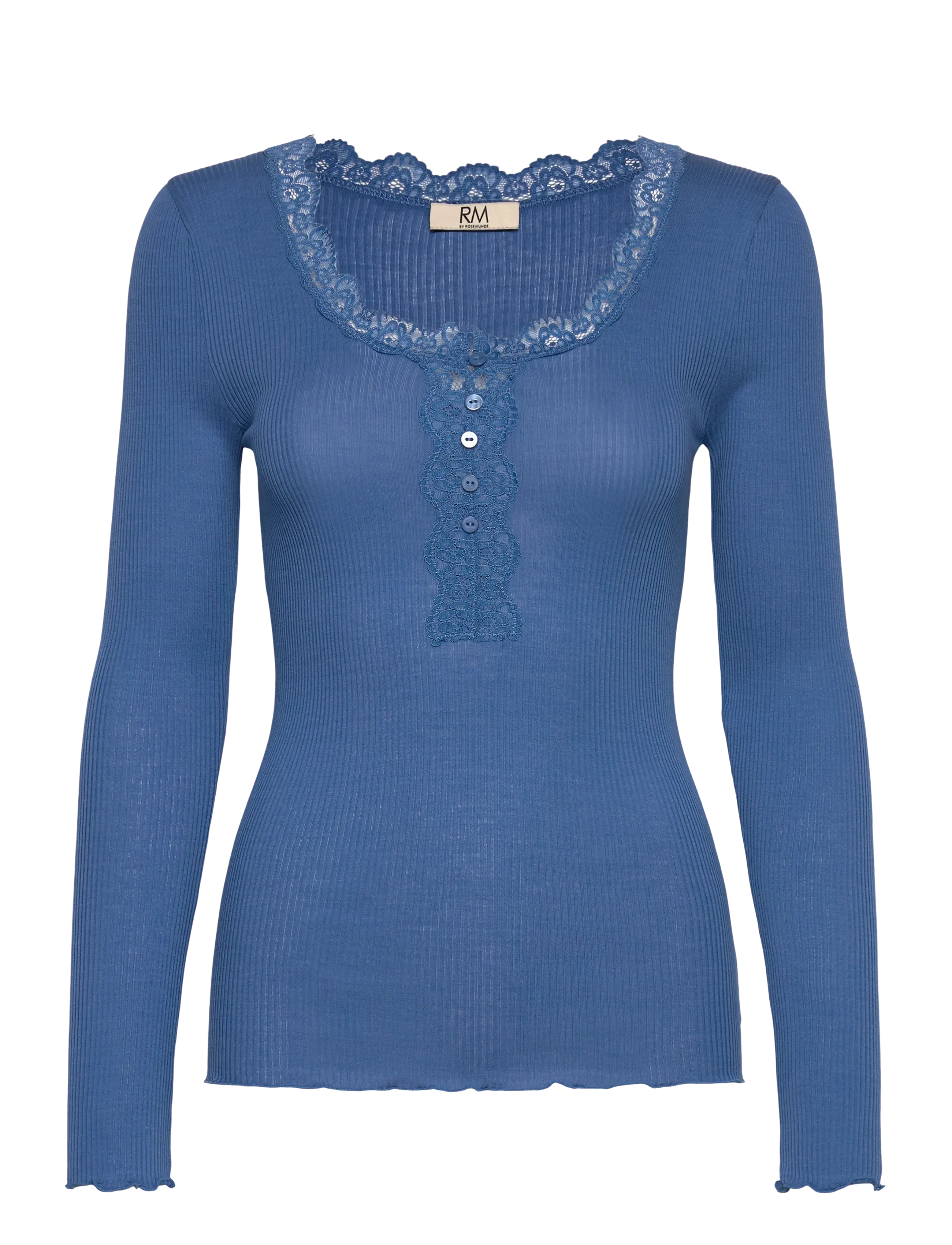 RM By Rosemunde RMWBalta LS Regular Placket T-shirt - T-shirts & Tops - SAPHIRE BLUE / blue