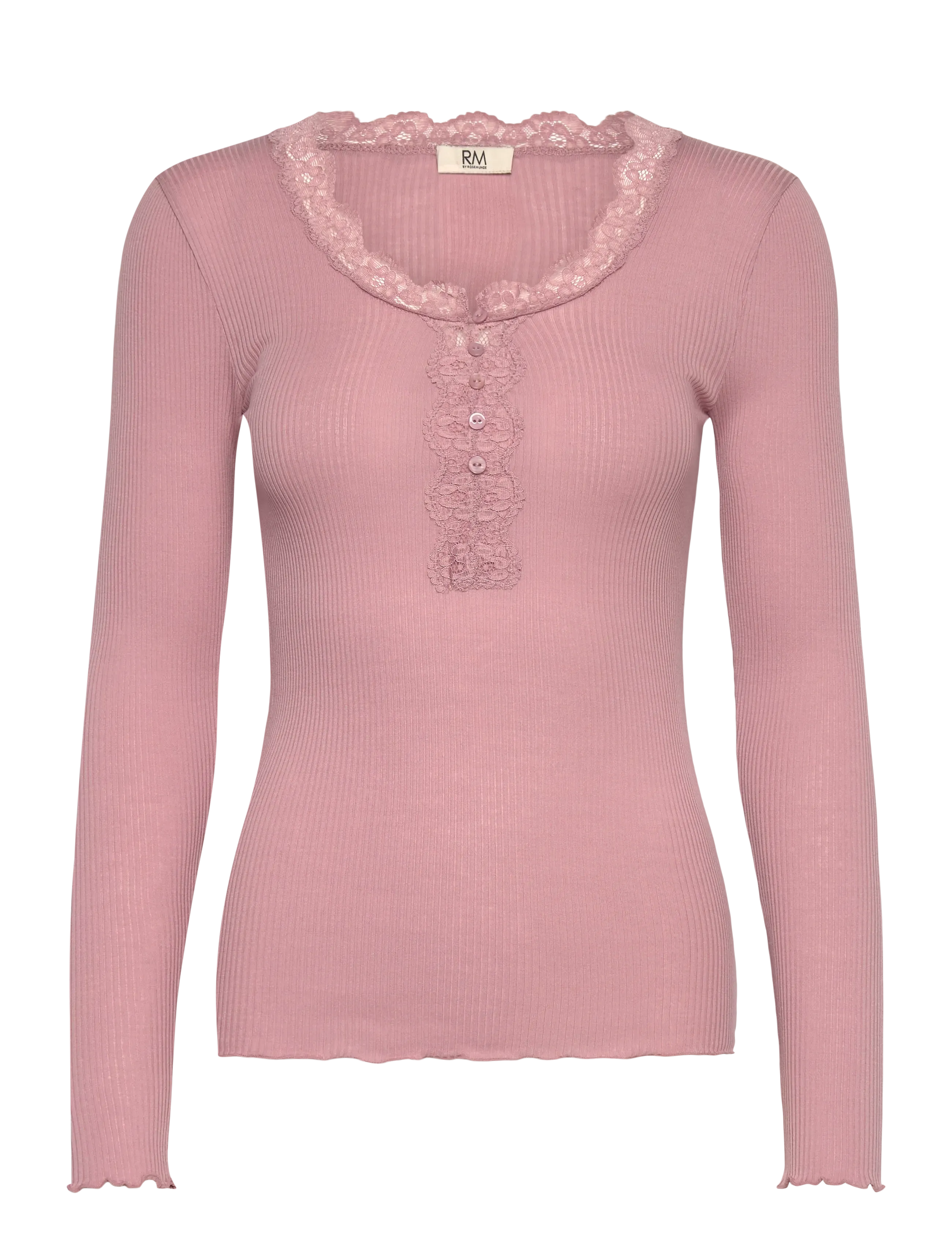 RM By Rosemunde RMWBalta LS Regular Placket T-shirt - T-shirts & Tops - WOODROSE / pink/rose