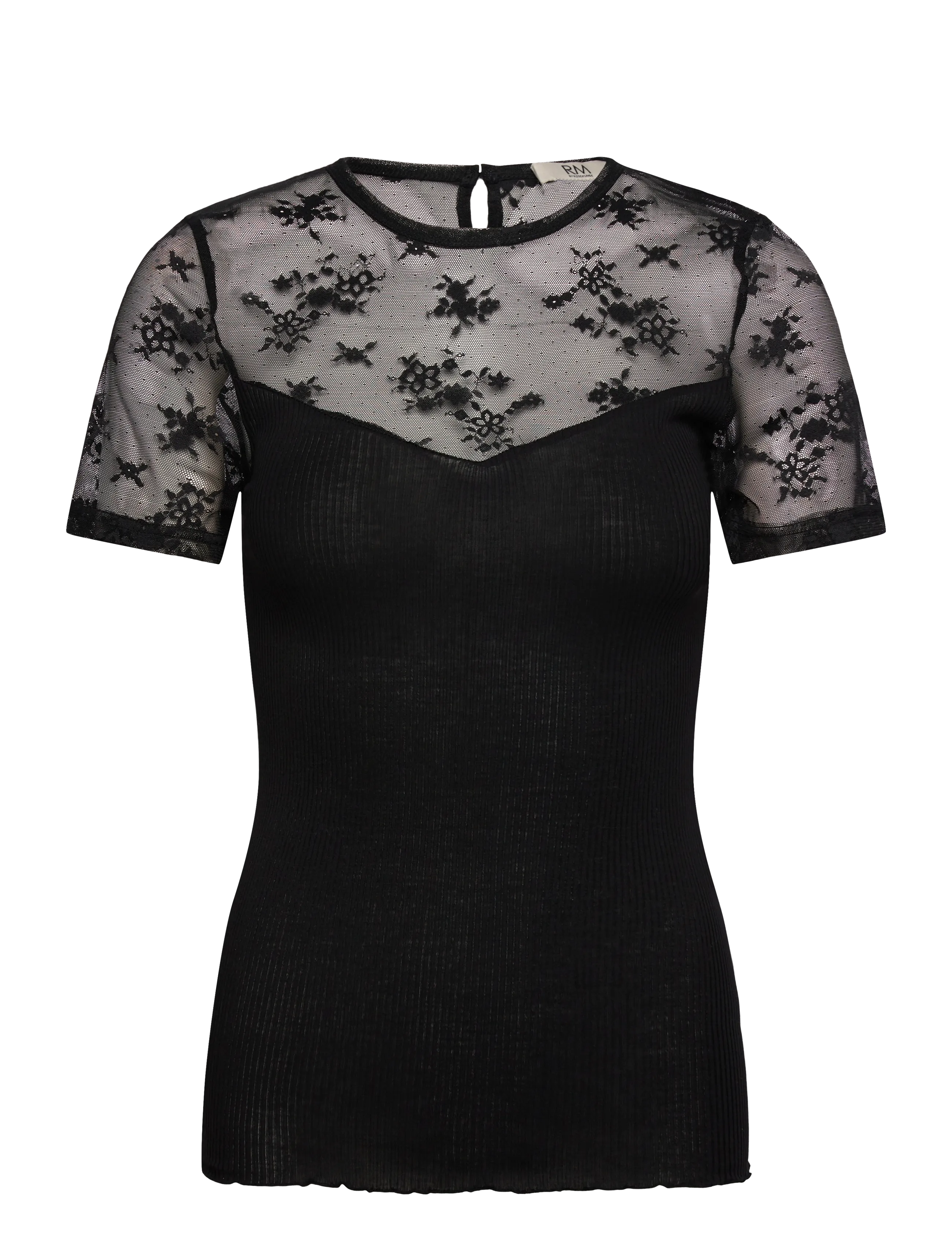 RM BY ROSEMUNDE Rmwbalta Ss Regular O-Neck Full Lac Schwarz - S - Damen