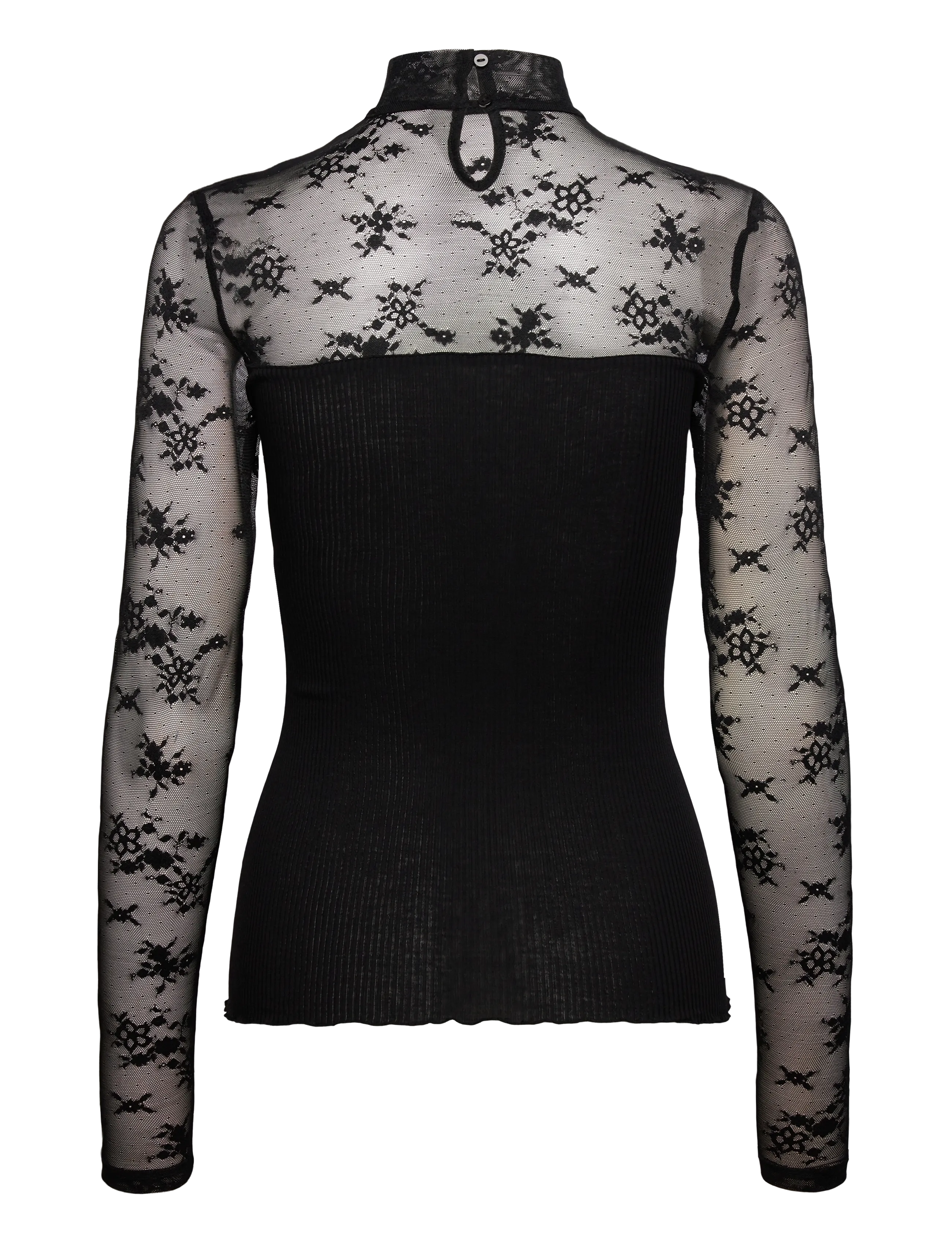 RM By Rosemunde - RMWBalta Modal LS T-neck Full Lace - palaidinukės ilgomis rankovėmis - black - 1