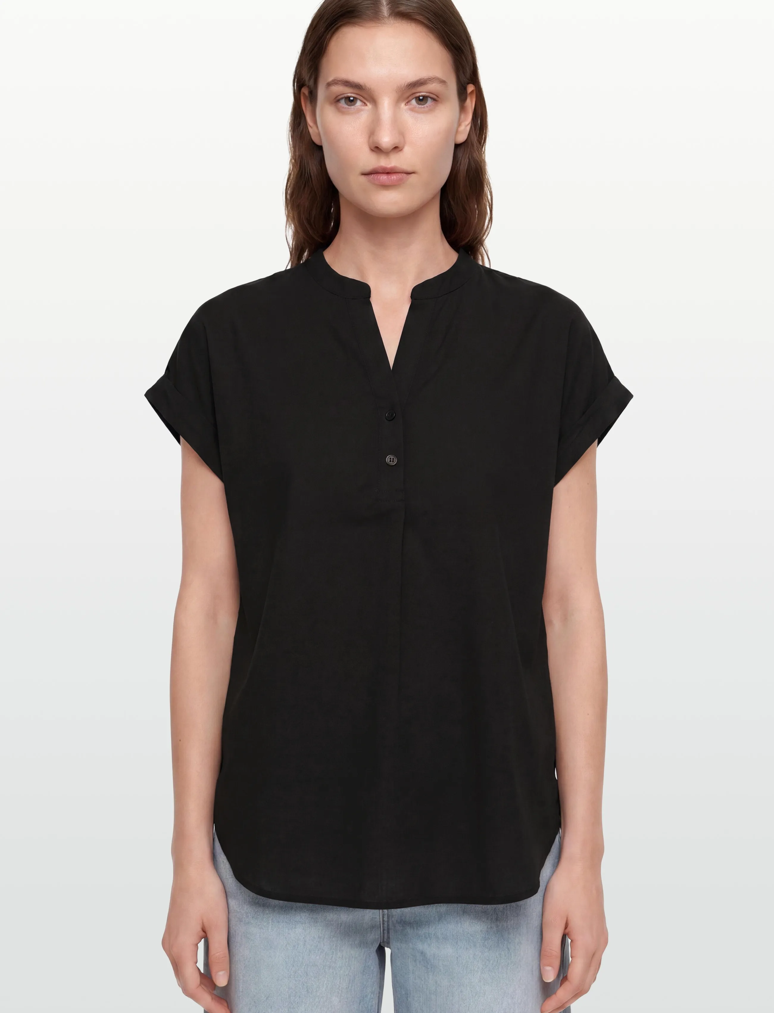 RM By Rosemunde - RMWTalia SL Blouse - kortærmede bluser - black - 3