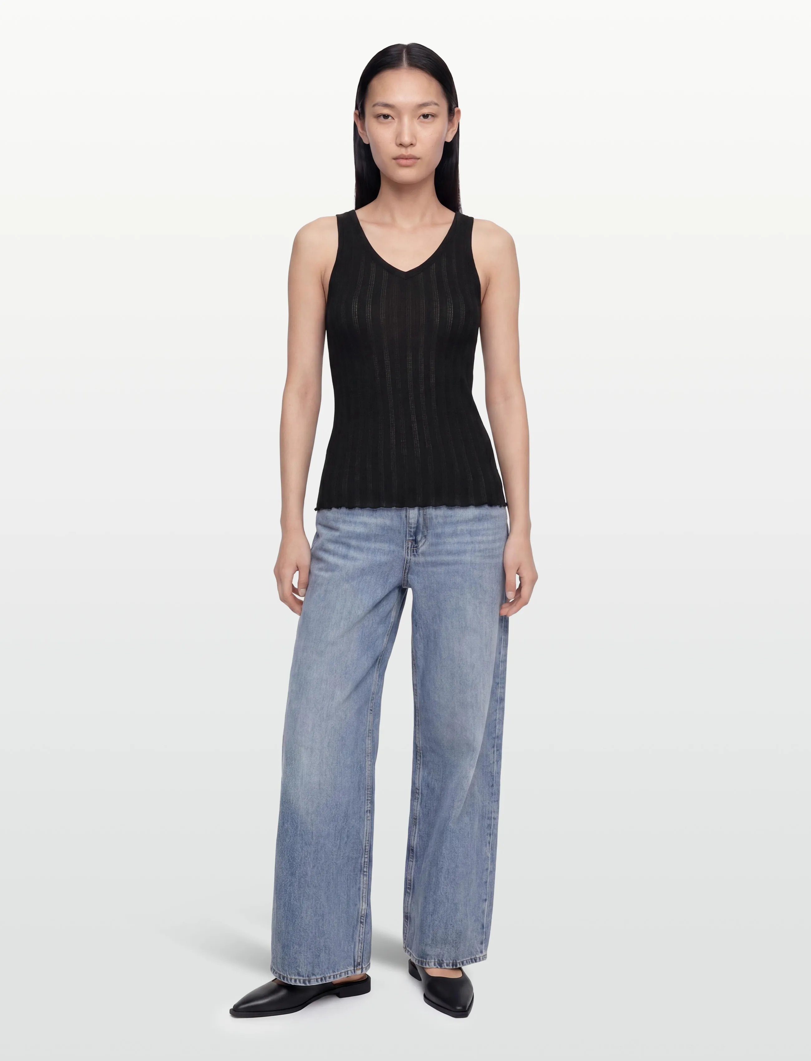 RM By Rosemunde - RMWBardot SL V-Neck Tank Top - laveste priser - black - 0