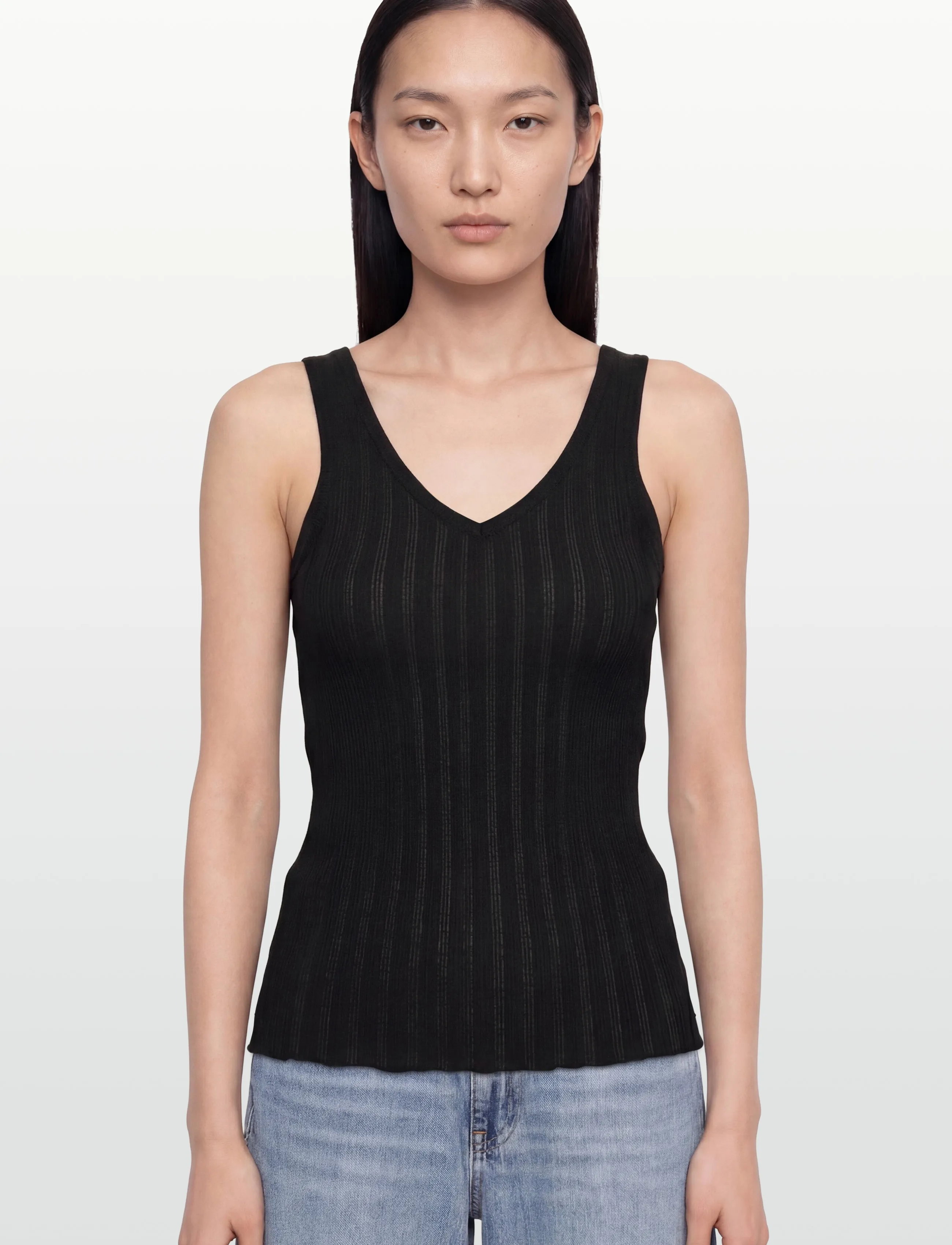 RM By Rosemunde - RMWBardot SL V-Neck Tank Top - laveste priser - black - 3