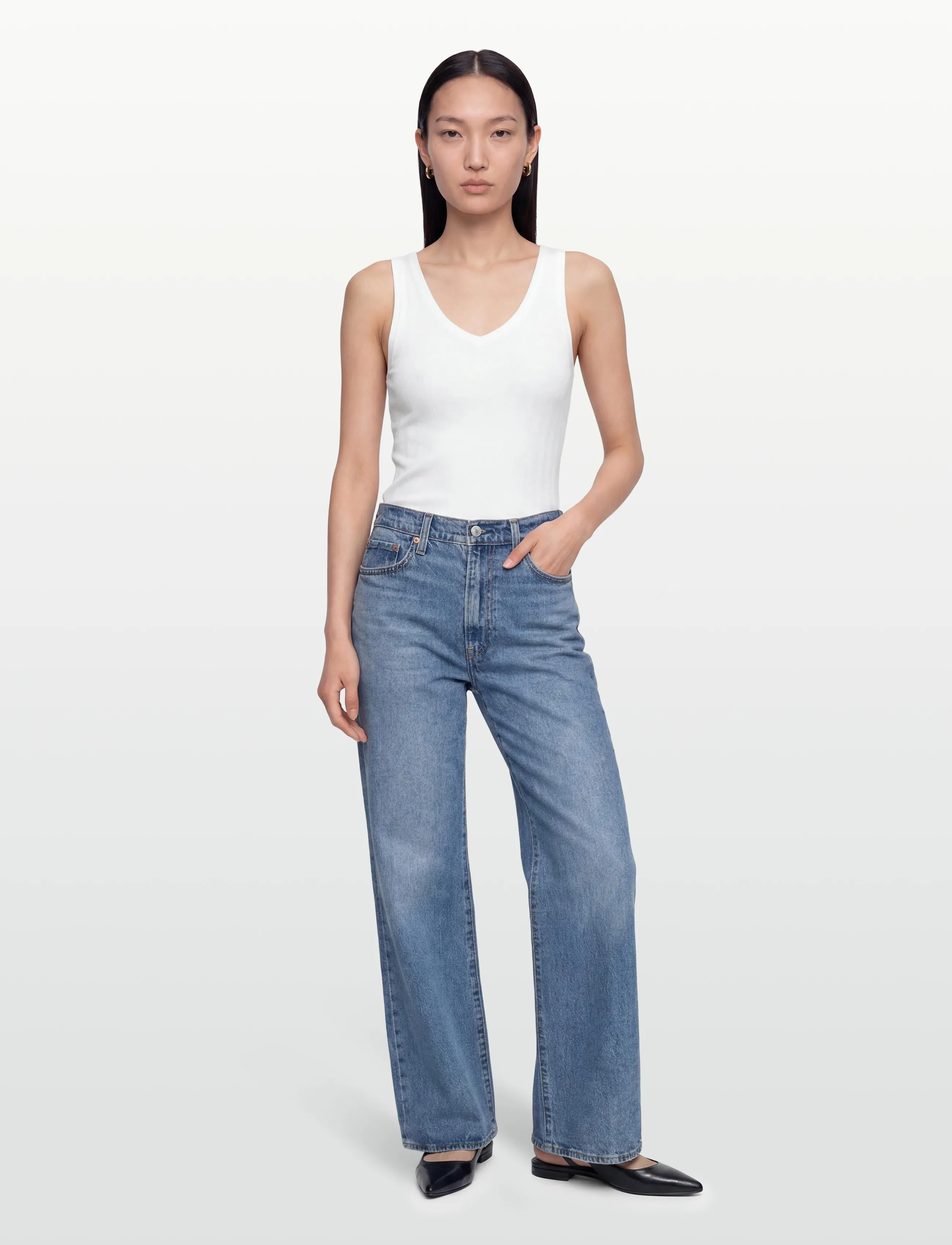 RM By Rosemunde - RMWBardot SL V-Neck Tank Top - laveste priser - new white - 0