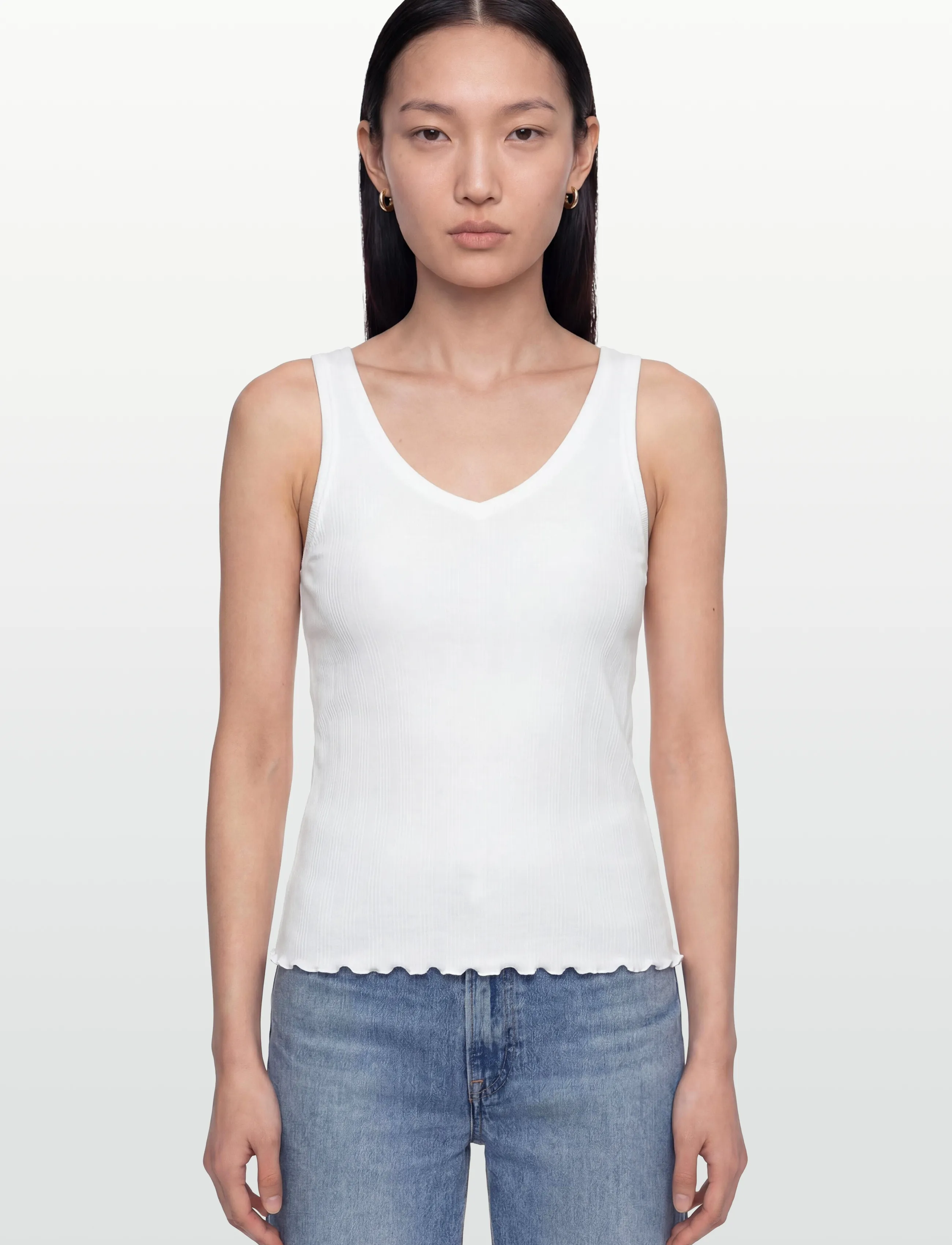 RM By Rosemunde - RMWBardot SL V-Neck Tank Top - laveste priser - new white - 3