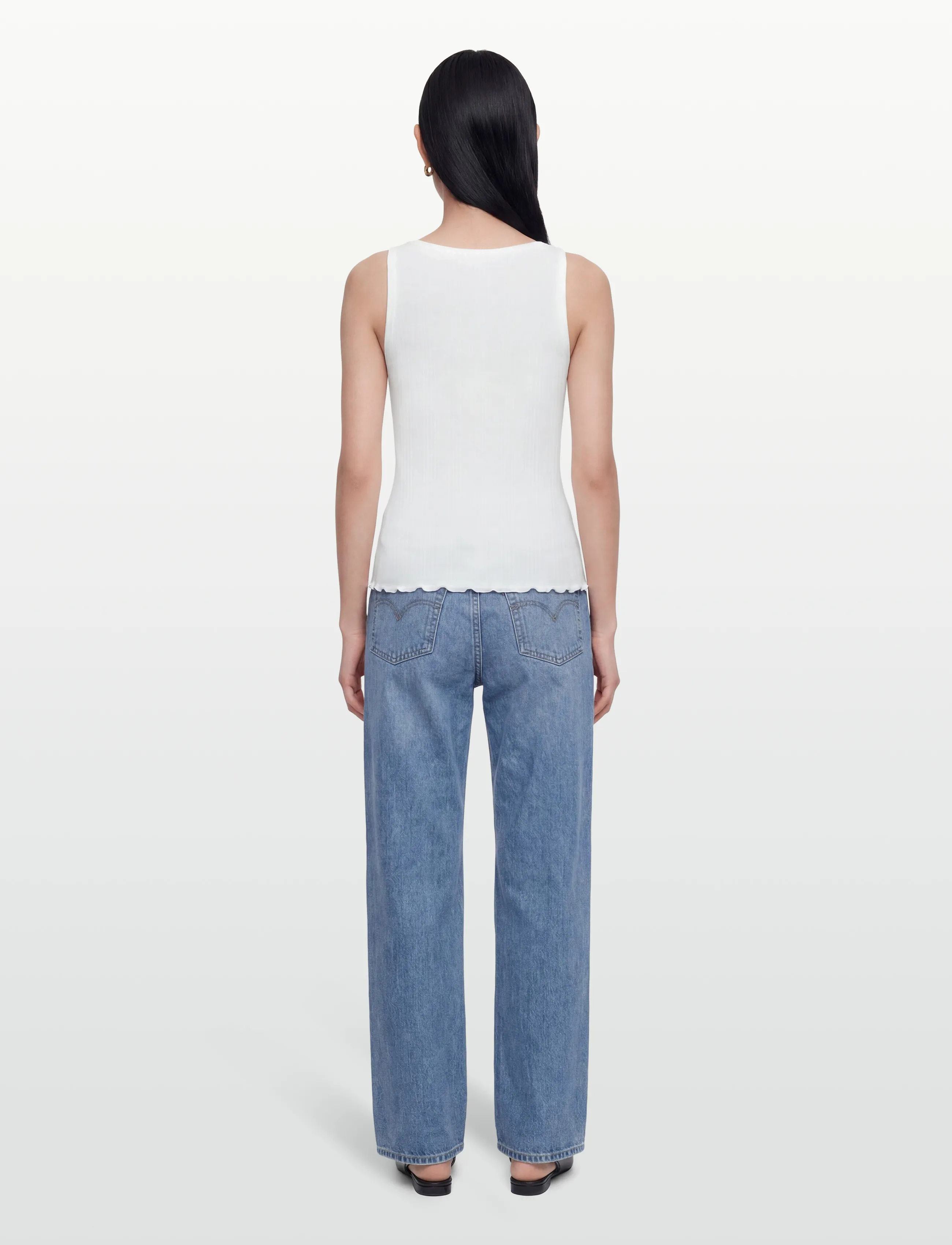 RM By Rosemunde - RMWBardot SL V-Neck Tank Top - laveste priser - new white - 4