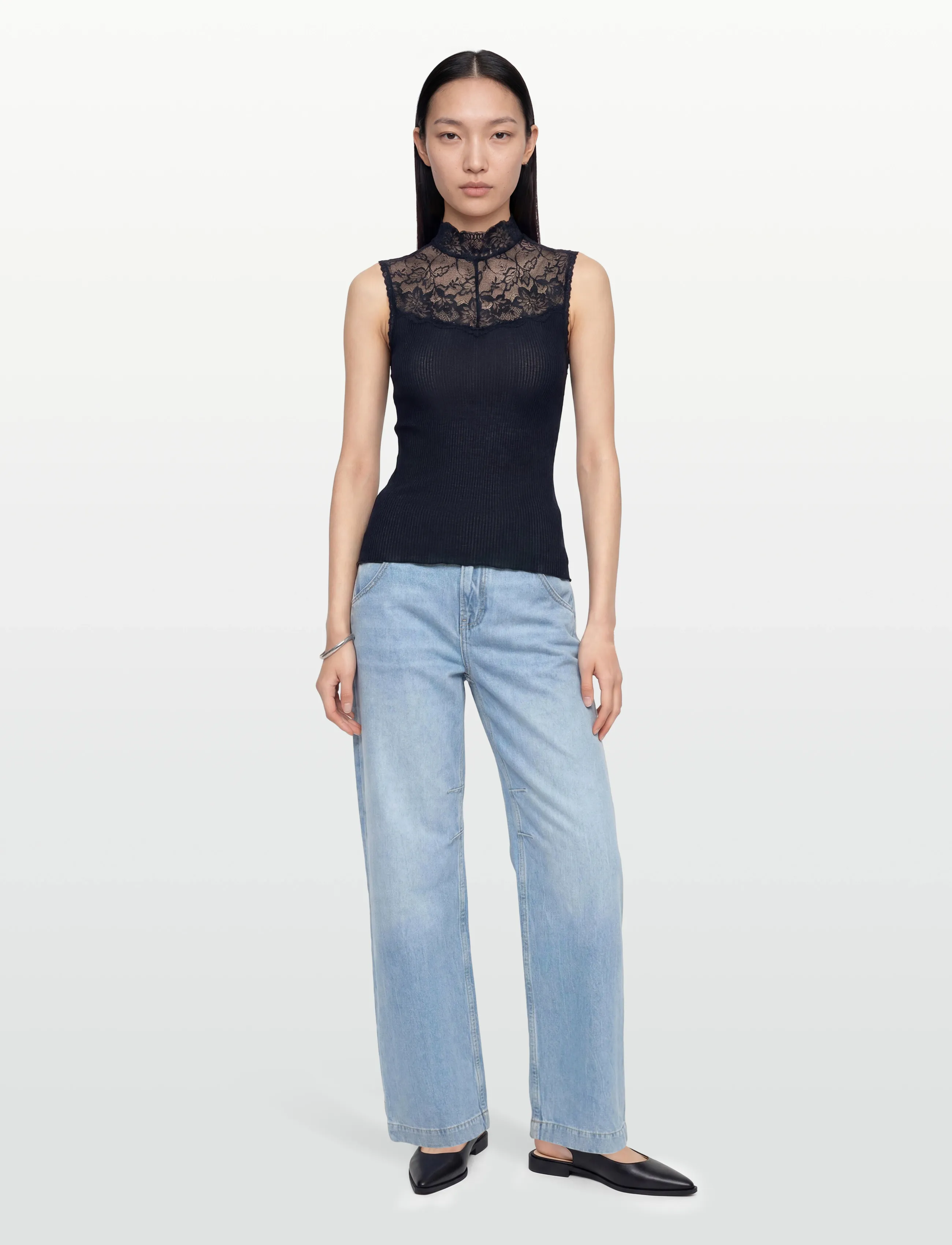 RM By Rosemunde - RMWBea SL T-Neck Top - Ærmeløse toppe - navy - 0