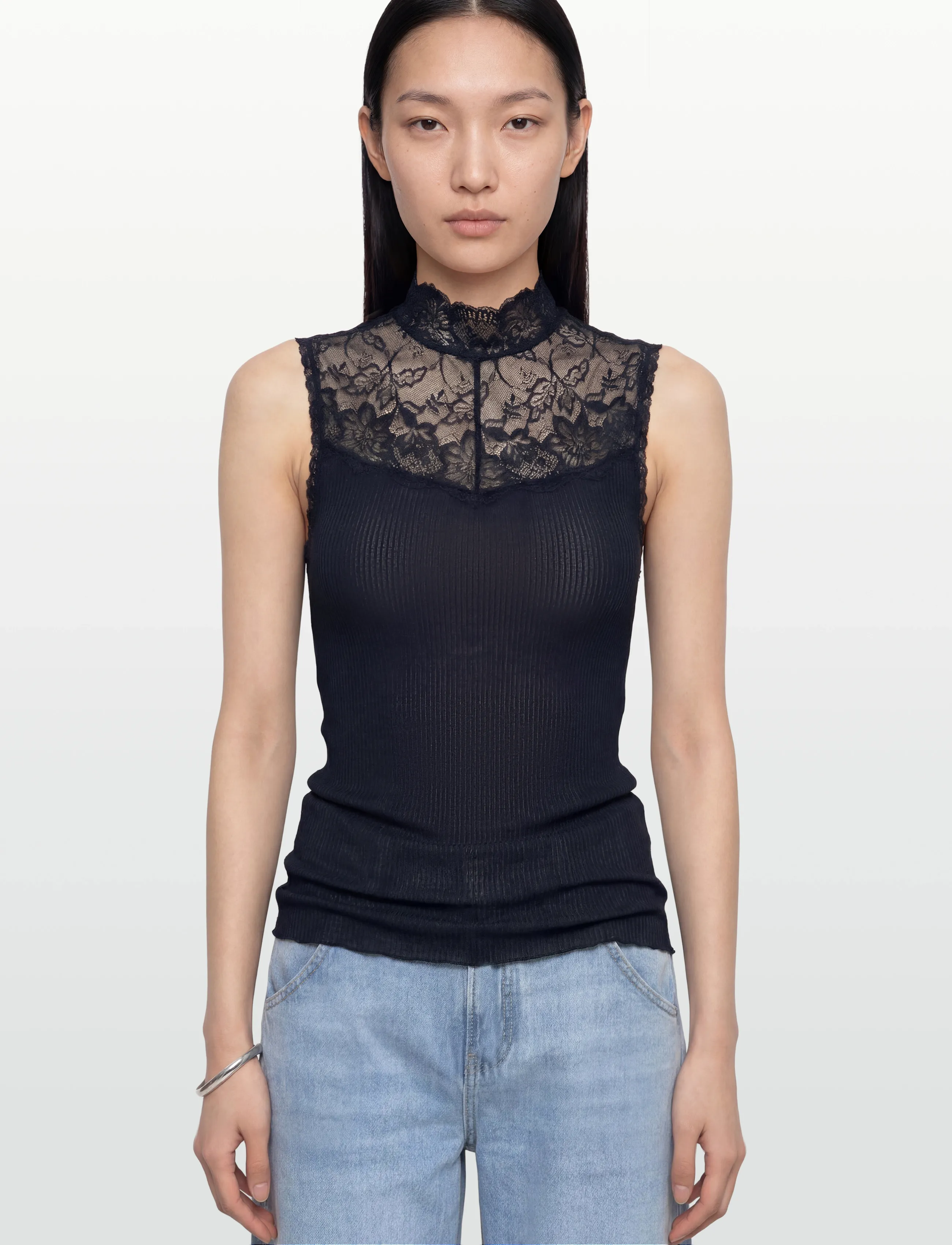 RM By Rosemunde - RMWBea SL T-Neck Top - Ærmeløse toppe - navy - 3