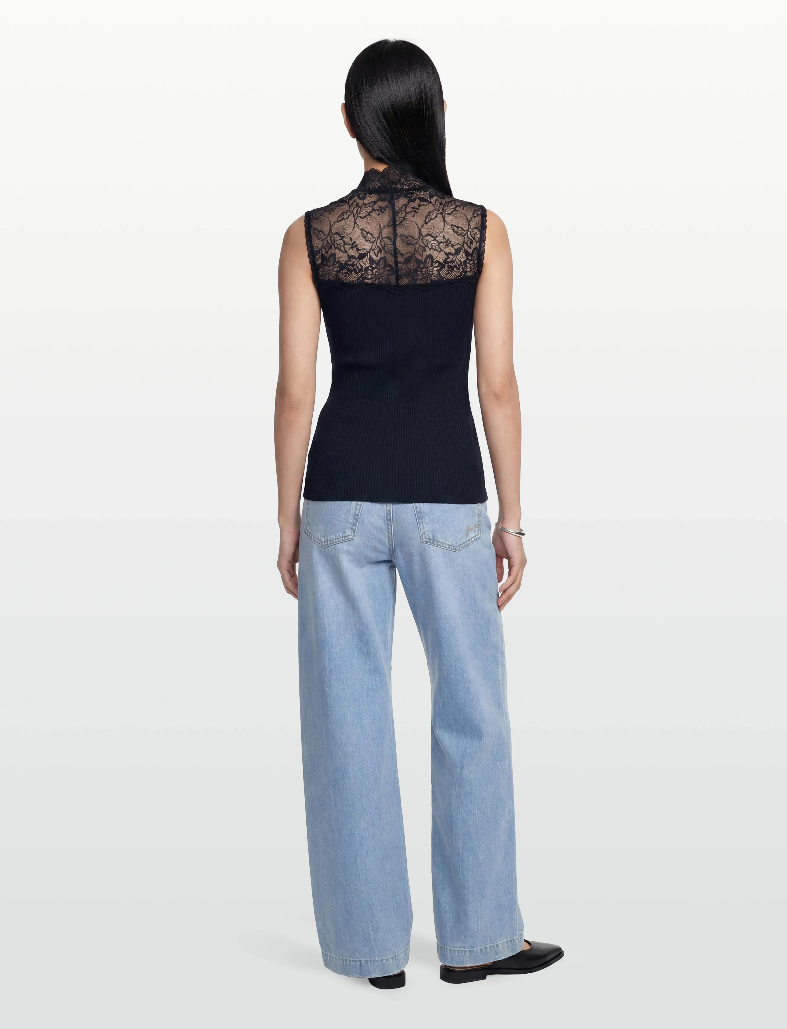 RM By Rosemunde - RMWBea SL T-Neck Top - Ærmeløse toppe - navy - 4