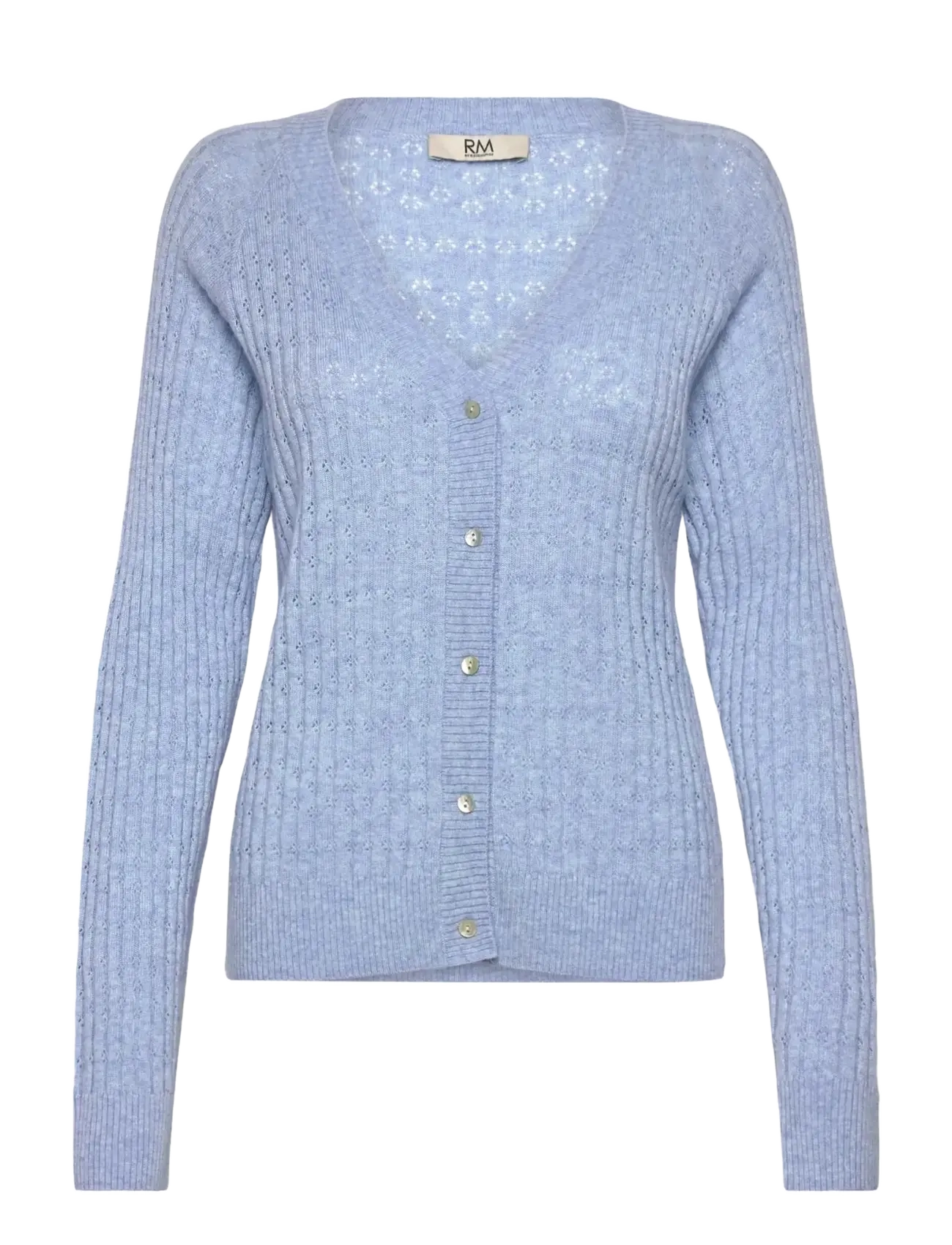 RM By Rosemunde RMWSofia Pointelle LS Cardigan - Cardigans - KENTUCKY BLUE MELANGE / blue