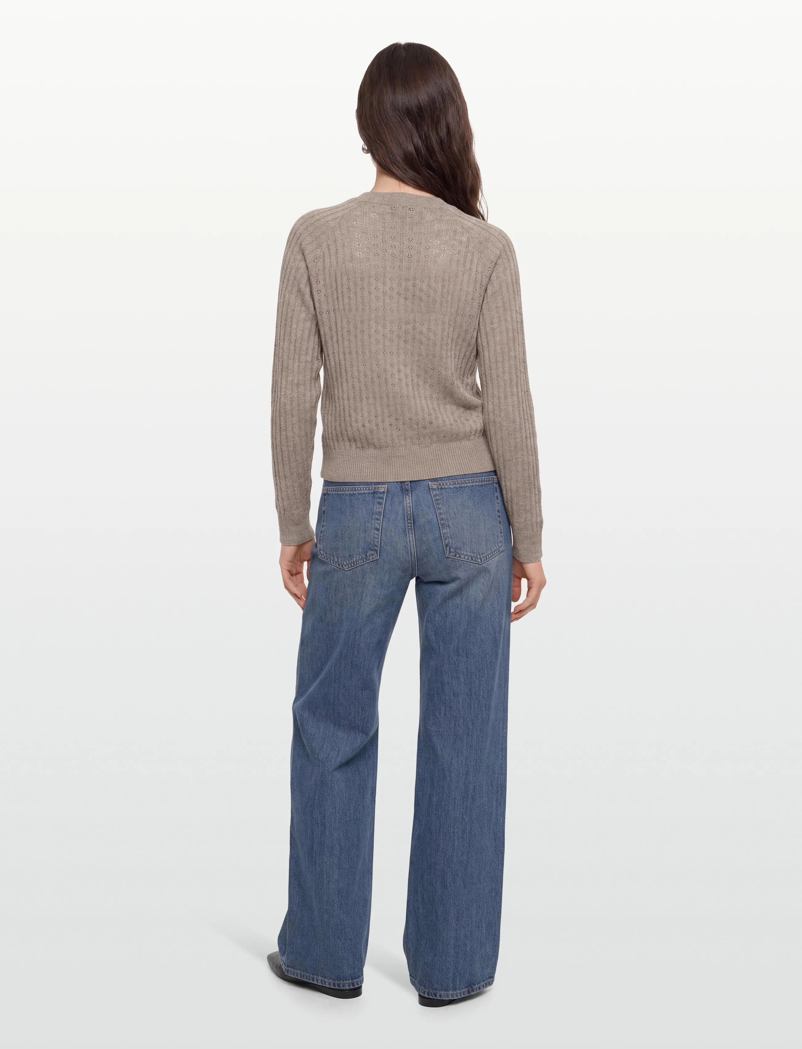 RM By Rosemunde - RMWSofia Pointelle LS Cardigan - cardigans - light brown melange - 4
