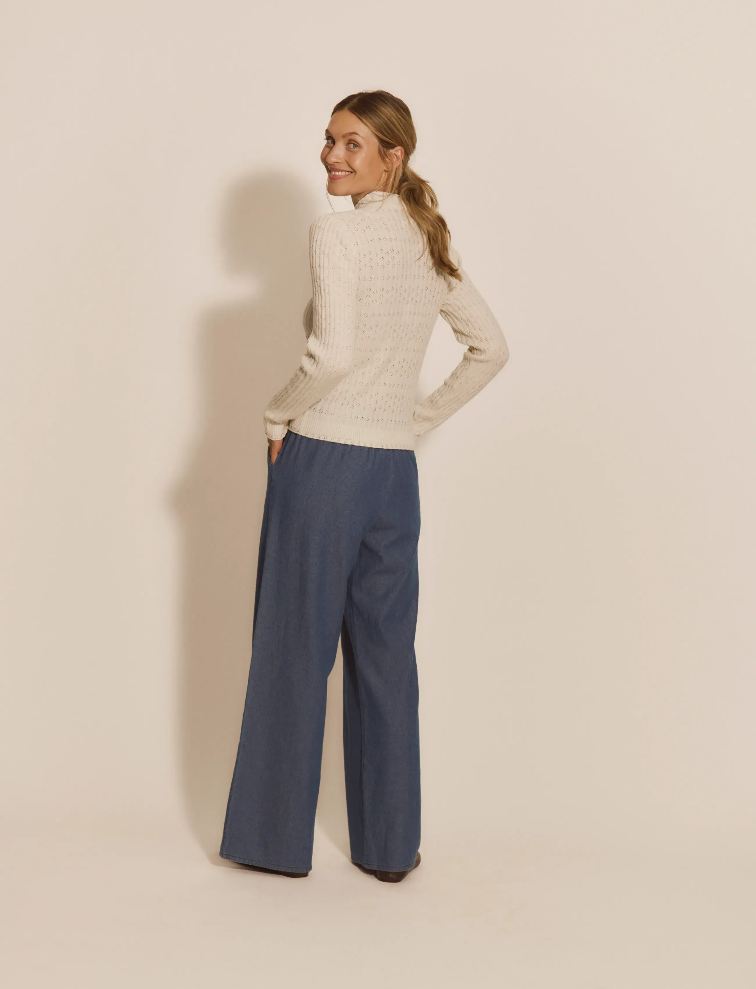RM By Rosemunde - RMWSofia Pointelle LS Pullover - ivory - 3