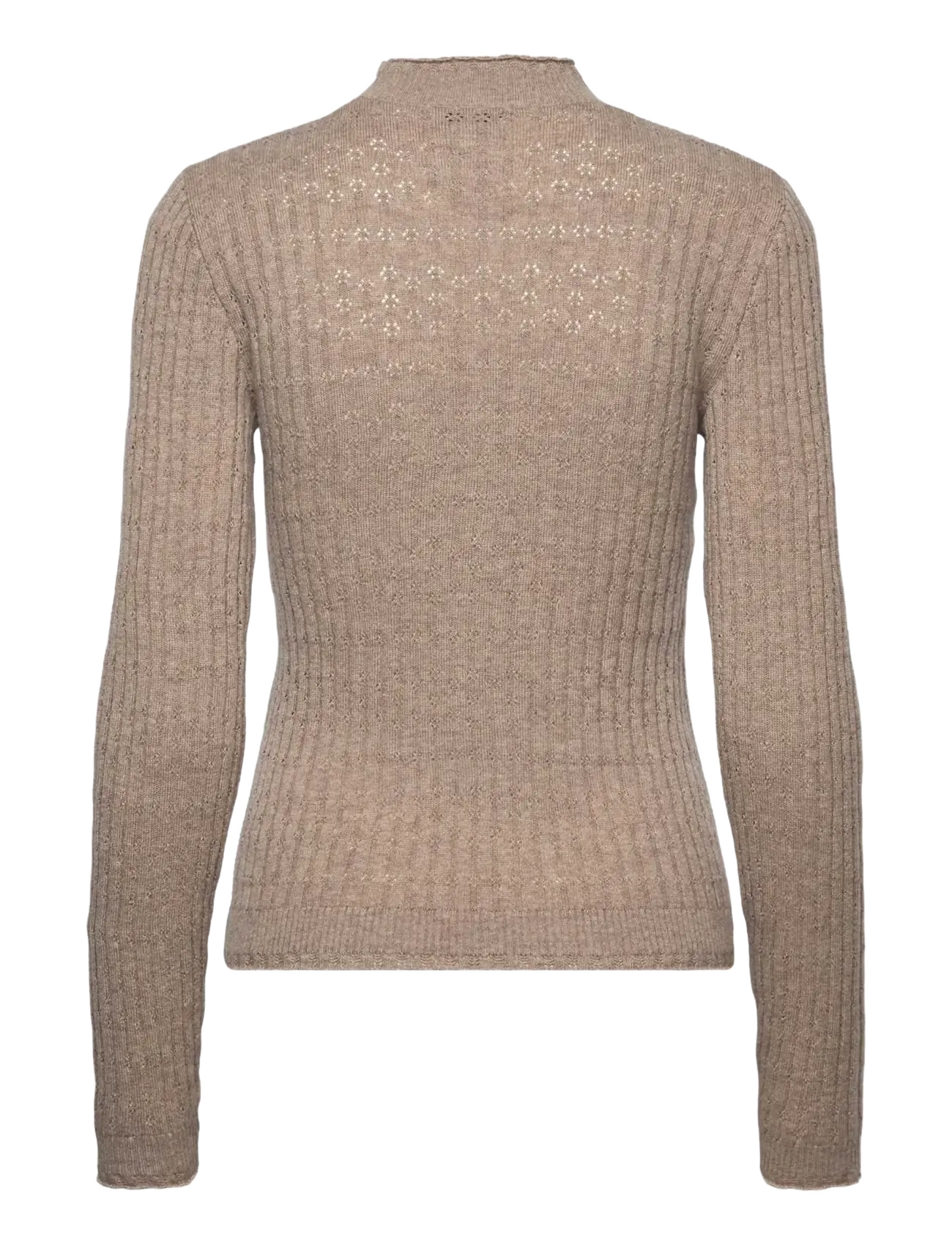 RM By Rosemunde - RMWSofia Pointelle LS Pullover - light brown melange - 1