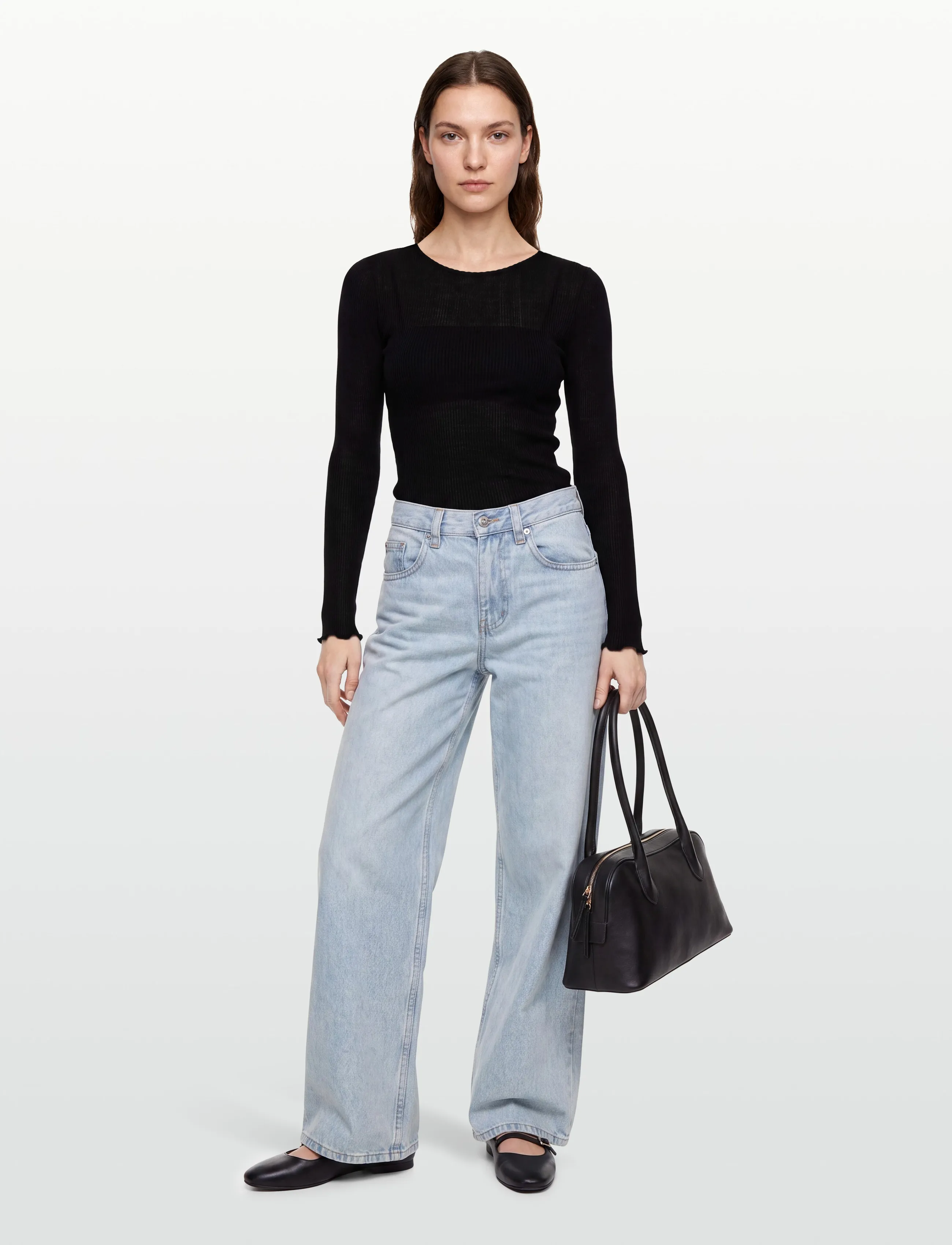 RM By Rosemunde - RMWBalta Modal LS O-Neck T-shirt - langærmede toppe - black - 0
