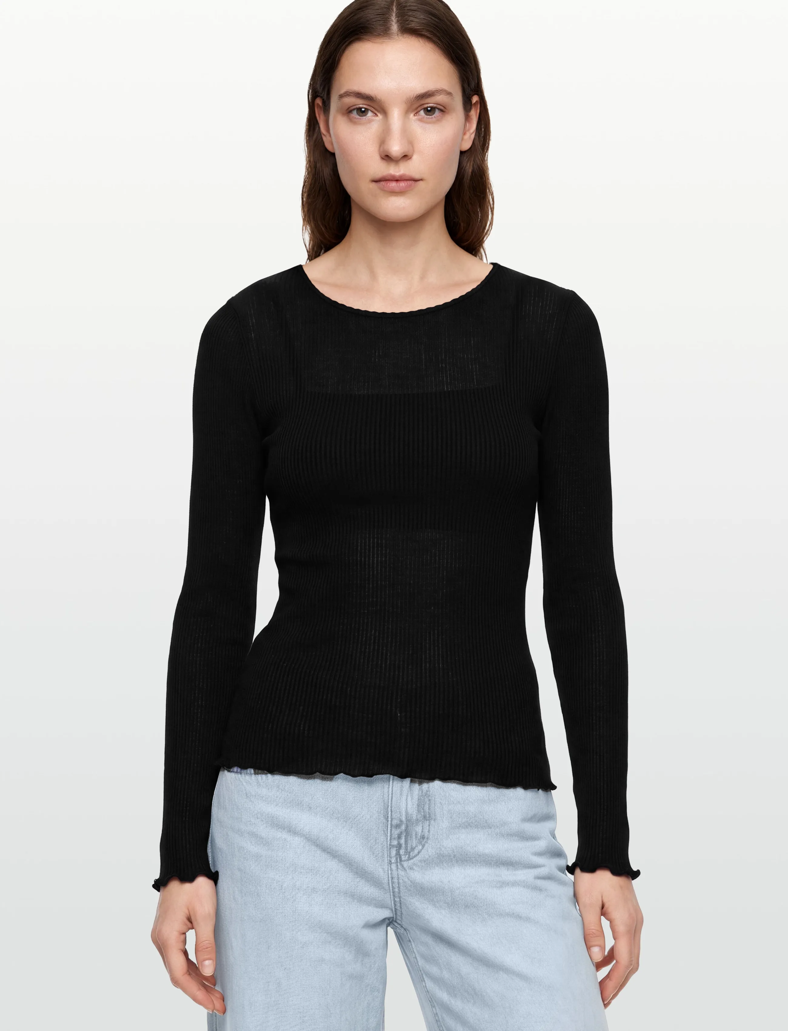 RM By Rosemunde - RMWBalta Modal LS O-Neck T-shirt - langærmede toppe - black - 3