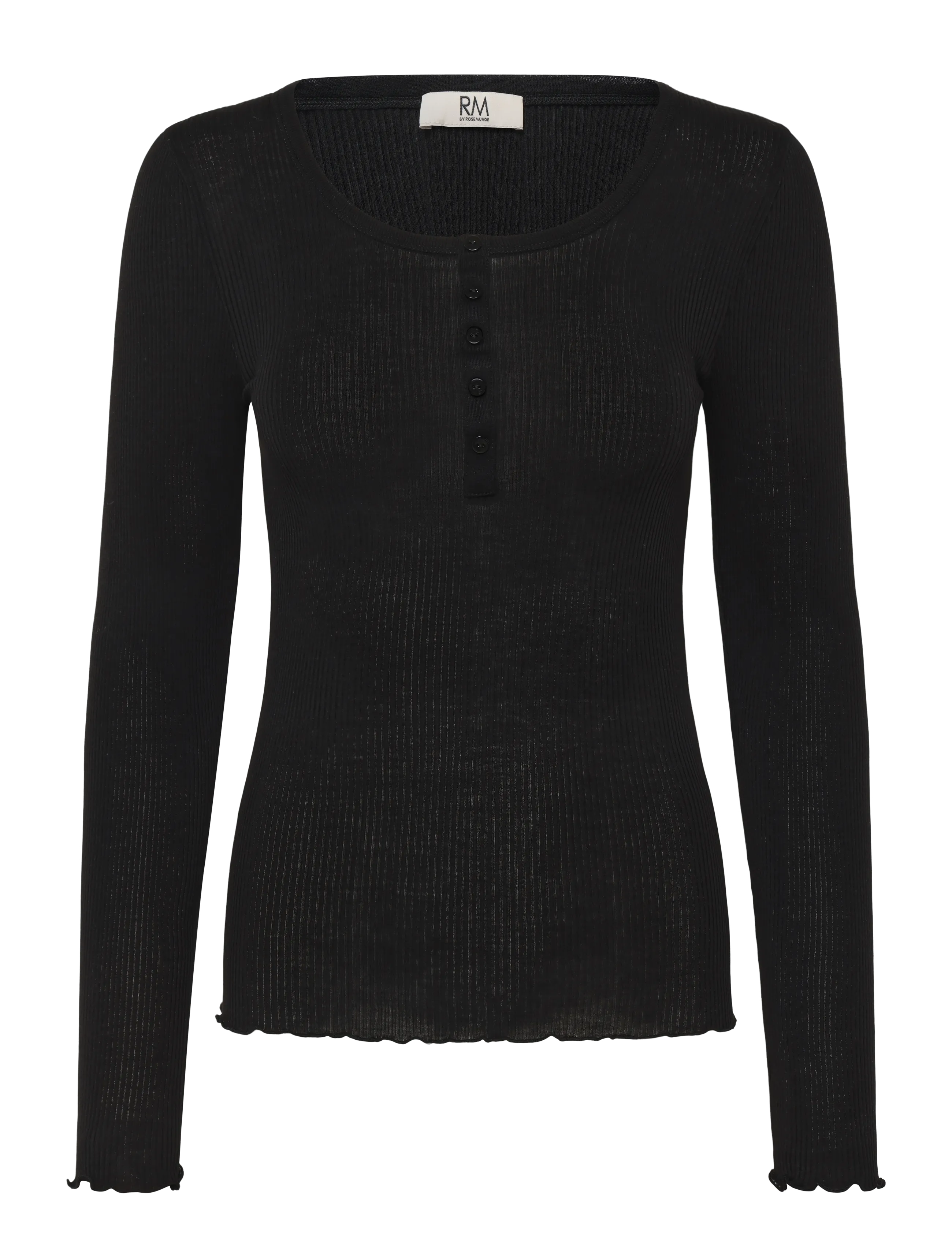 RM BY ROSEMUNDE Rmwbalta Modal Ls Placket T-Shirt Schwarz - M - Damen