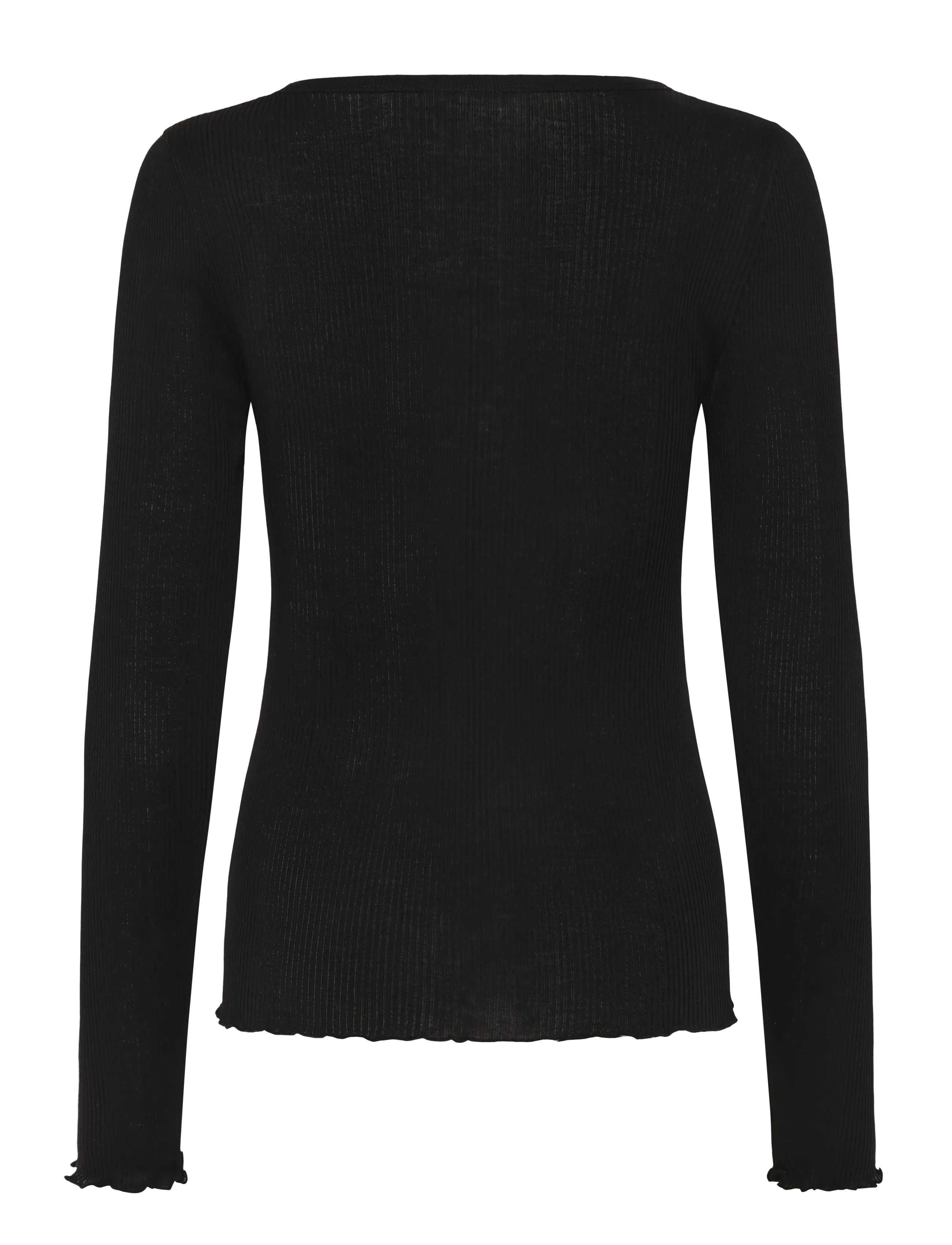 RM By Rosemunde - RMWBalta Modal LS Placket T-shirt - t-shirts & tops - black - 1
