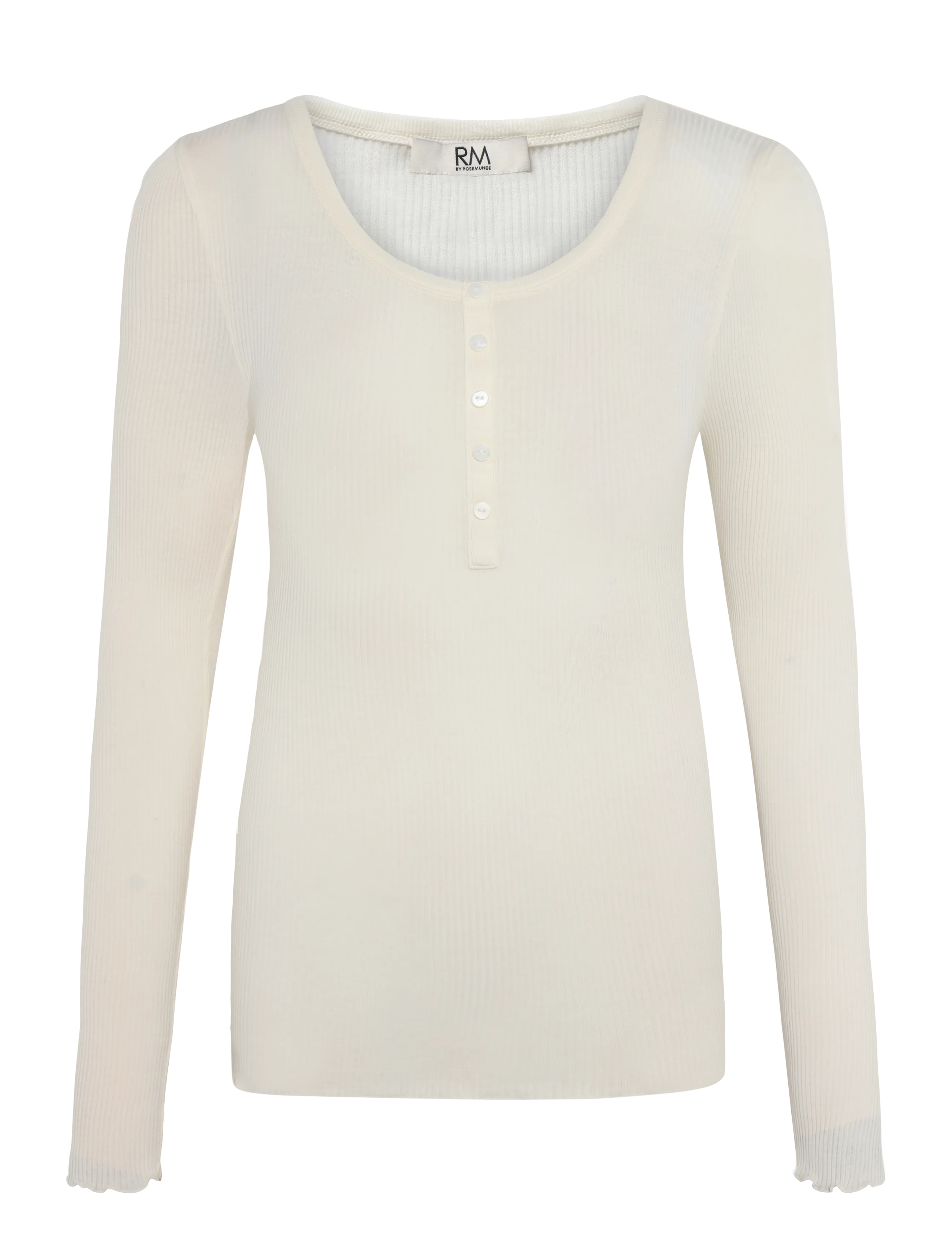 RM By Rosemunde RMWBalta Modal LS Placket T-shirt - T-shirts & Toppar - IVORY / cream