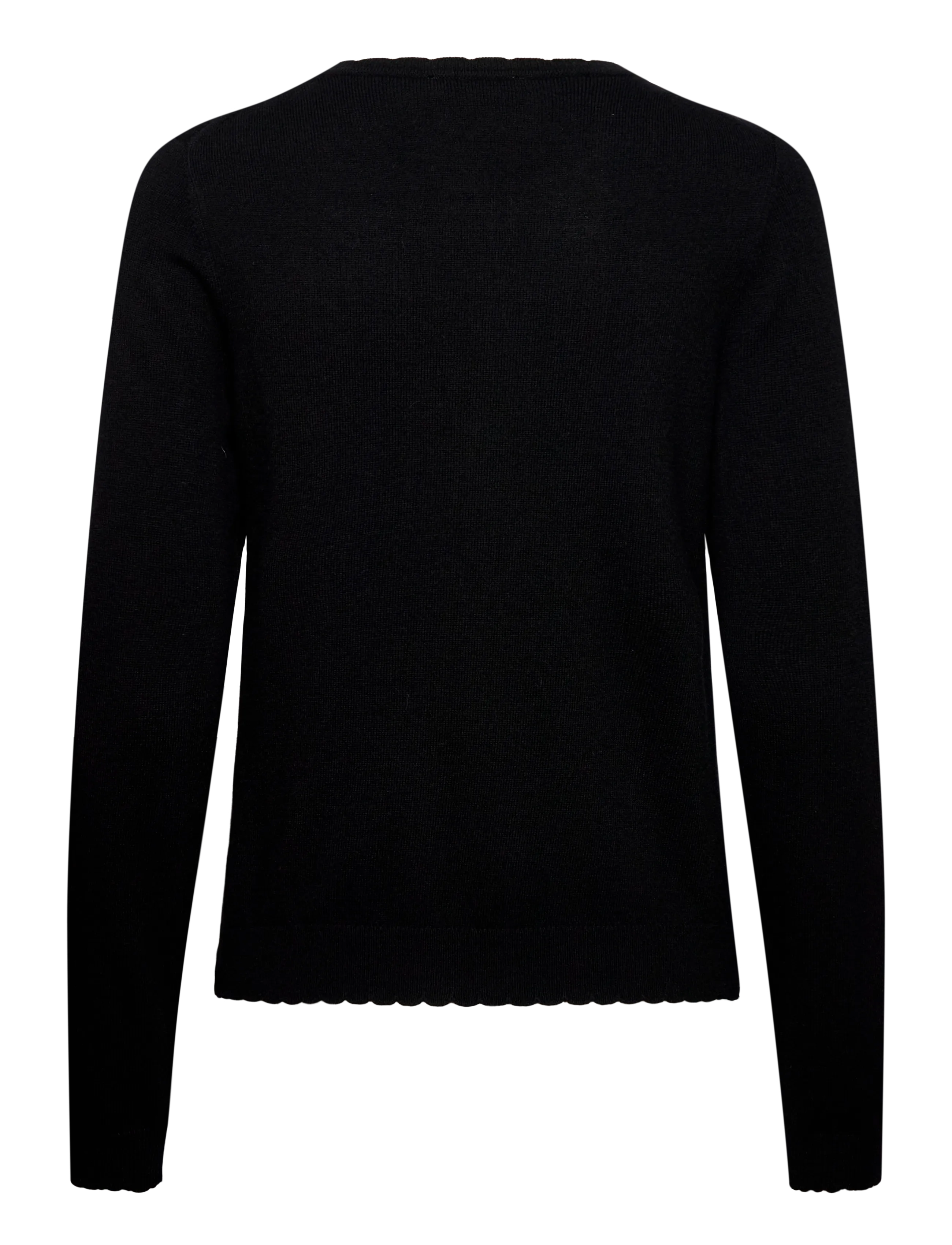 RM By Rosemunde - RMWSofia Wool LS Scallop Edge Short - efterårstøj - black - 1