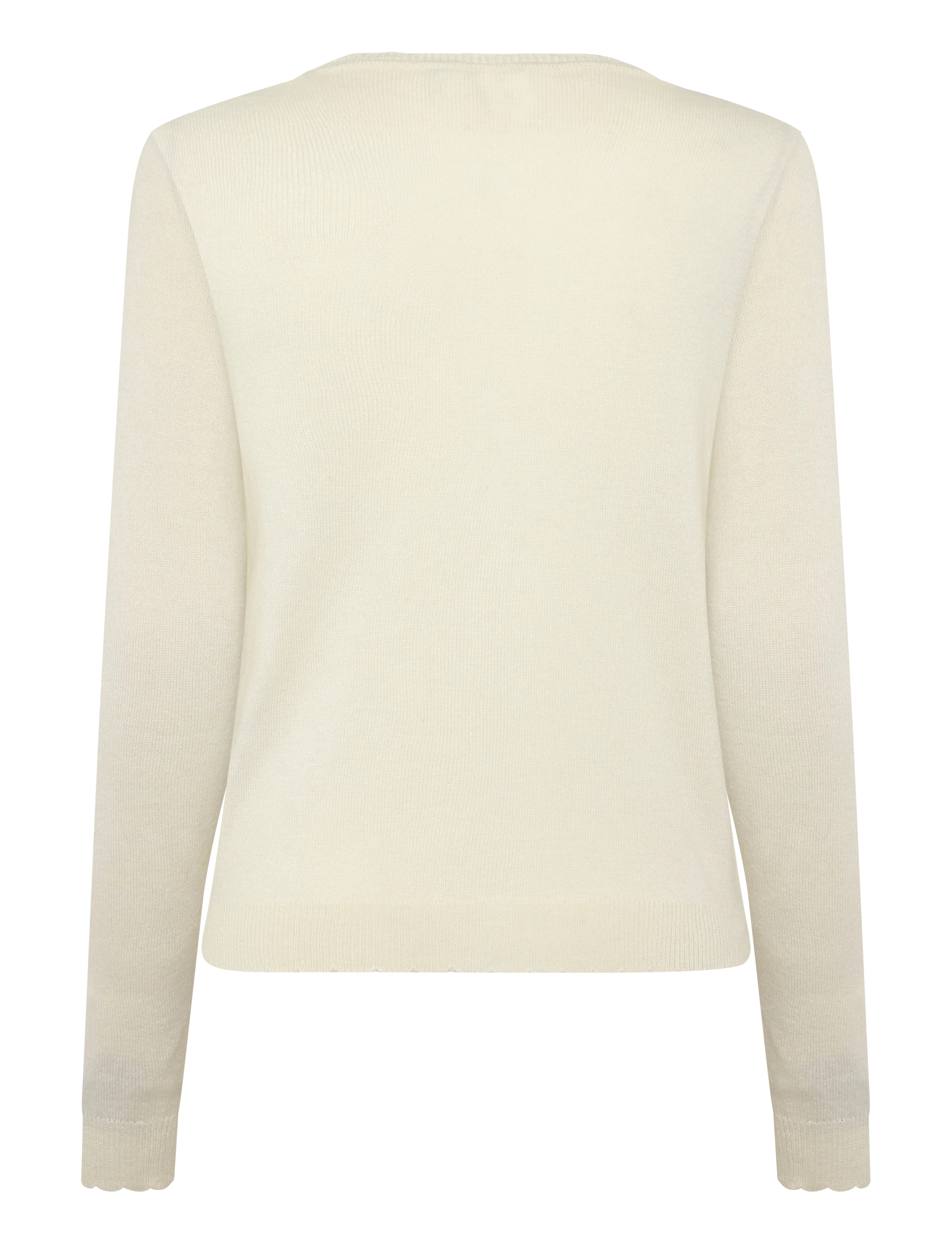 RM By Rosemunde - RMWSofia Wool LS Scallop Edge Short - gebreide vesten - ivory - 1