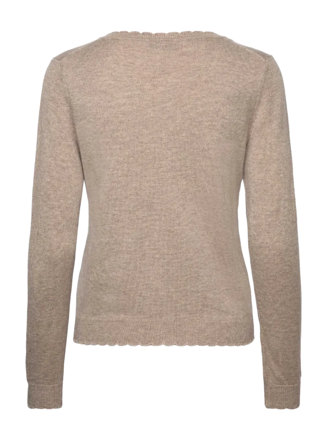 RM By Rosemunde - RMWSofia Wool LS Scallop Edge Short - light brown melange - 1