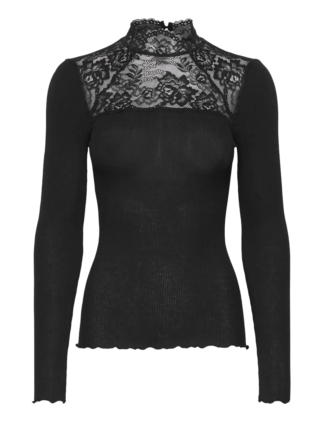 RM By Rosemunde RMWBalta Modal LS  Lace T-neck T-shirt - RM By Rosemunde - BLACK / black