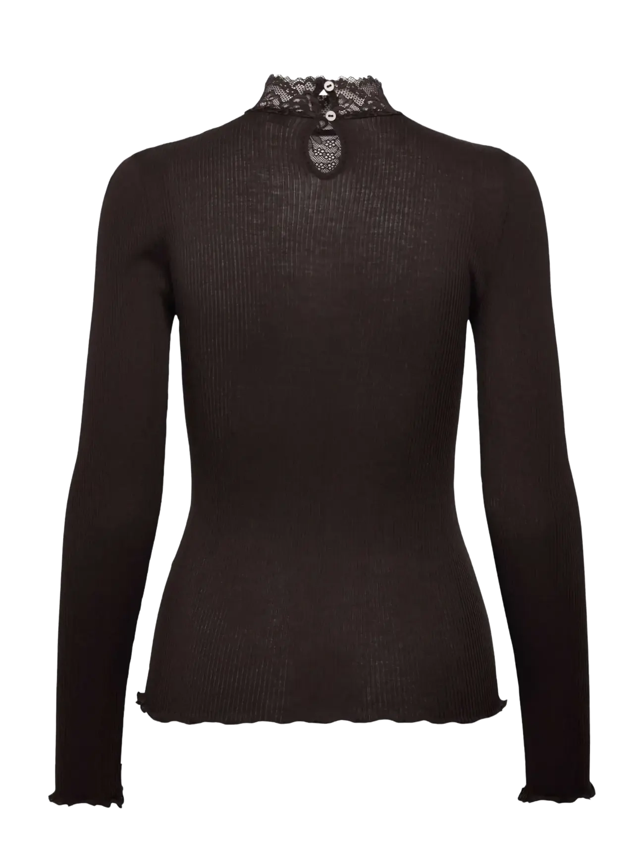RM By Rosemunde - RMWBalta Modal LS  Lace T-neck T-shirt - efterårstøj - ganache - 1