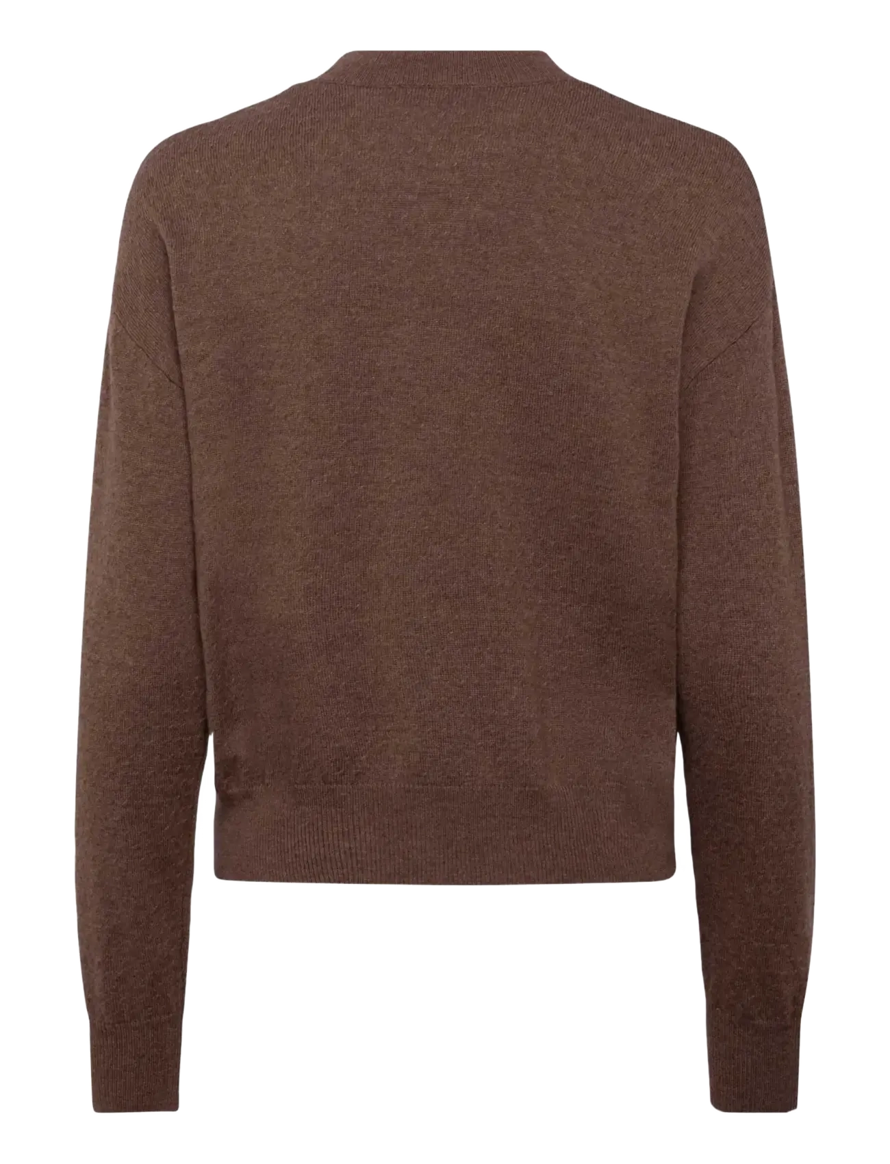 RM By Rosemunde - RMWSofia Dot Wool LS Short O-neck Pullover - höstkläder - new dark brown melange - 2