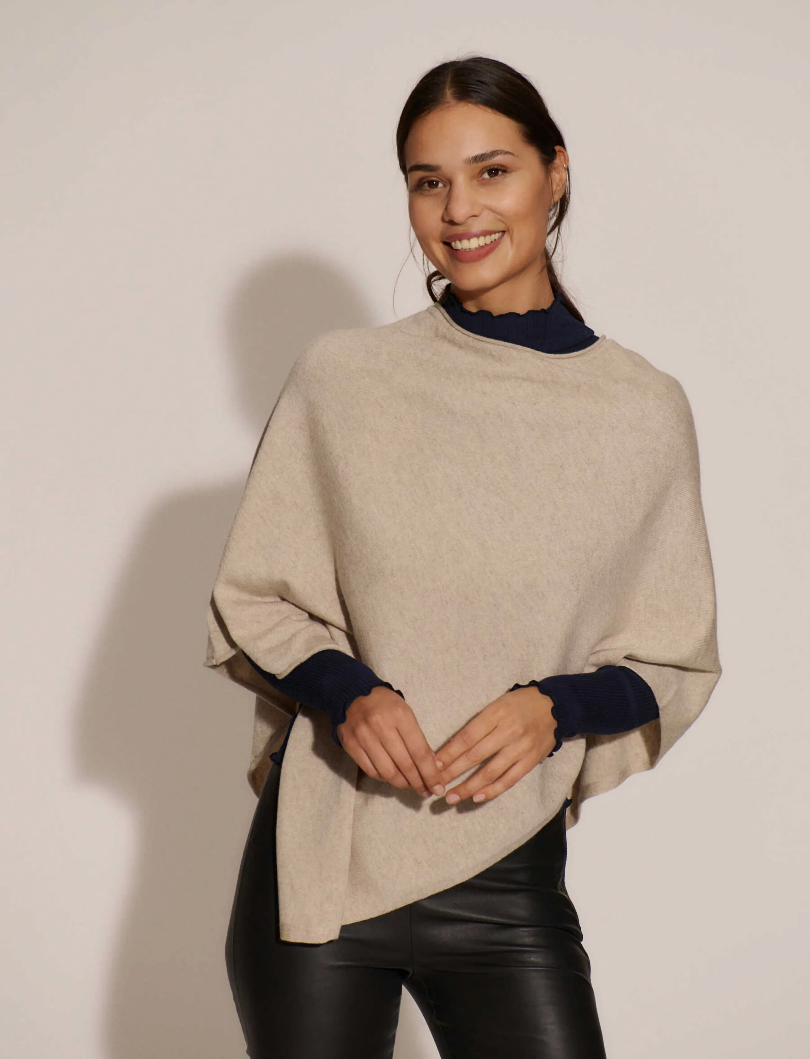 RM By Rosemunde - RMWSofia Wool Poncho - light sand melange - 0