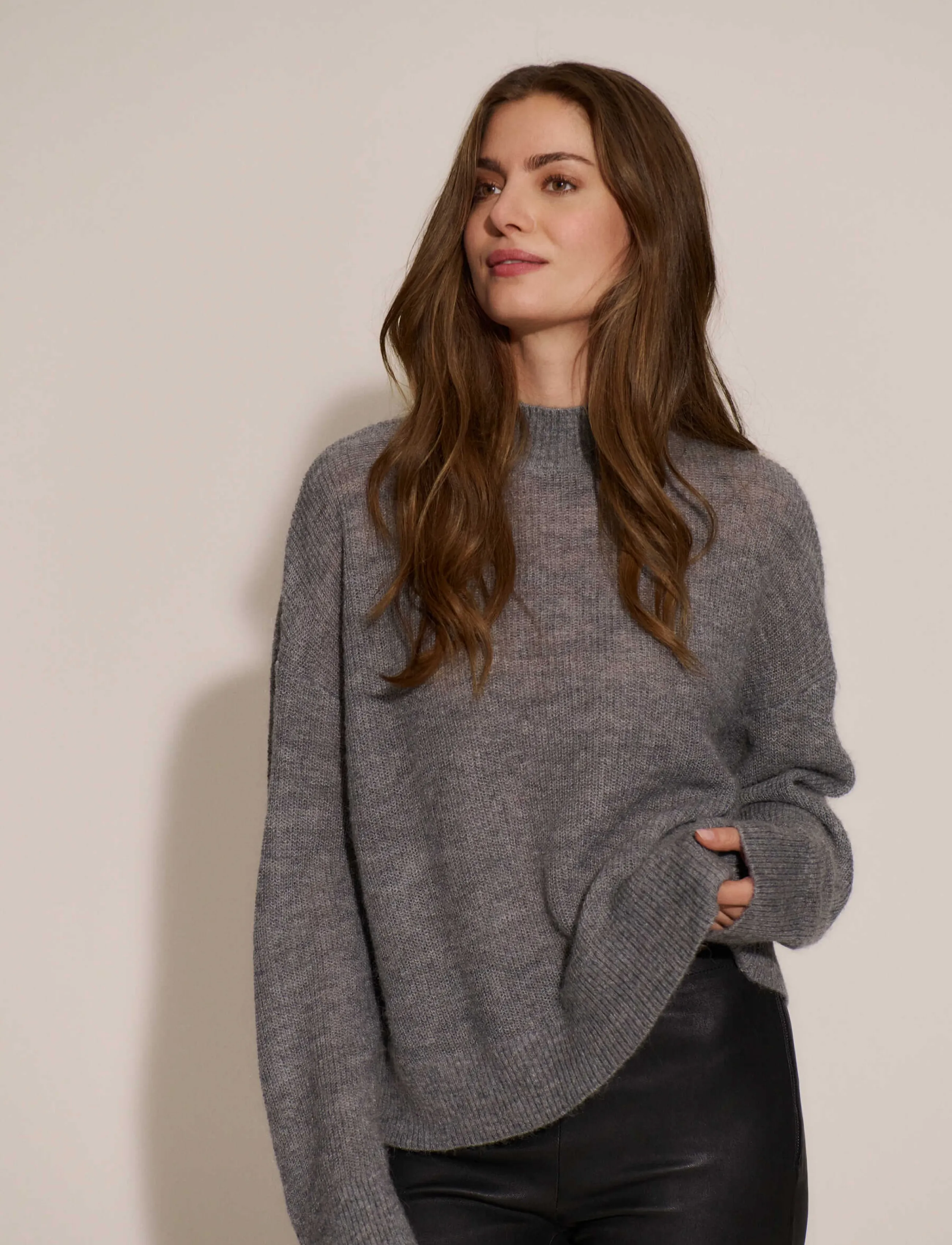 RM By Rosemunde - RMWCille LS Turtleneck Pullover - höstkläder - medium grey melange - 0
