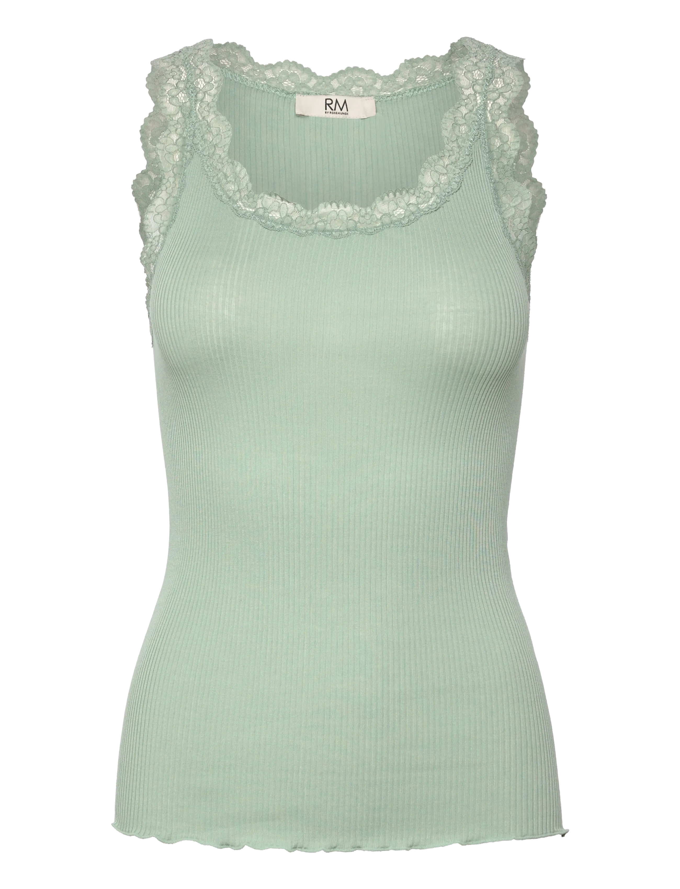 RM By Rosemunde RMWBalta modal SL lace U-neck top - Tøj - JADEITE / green