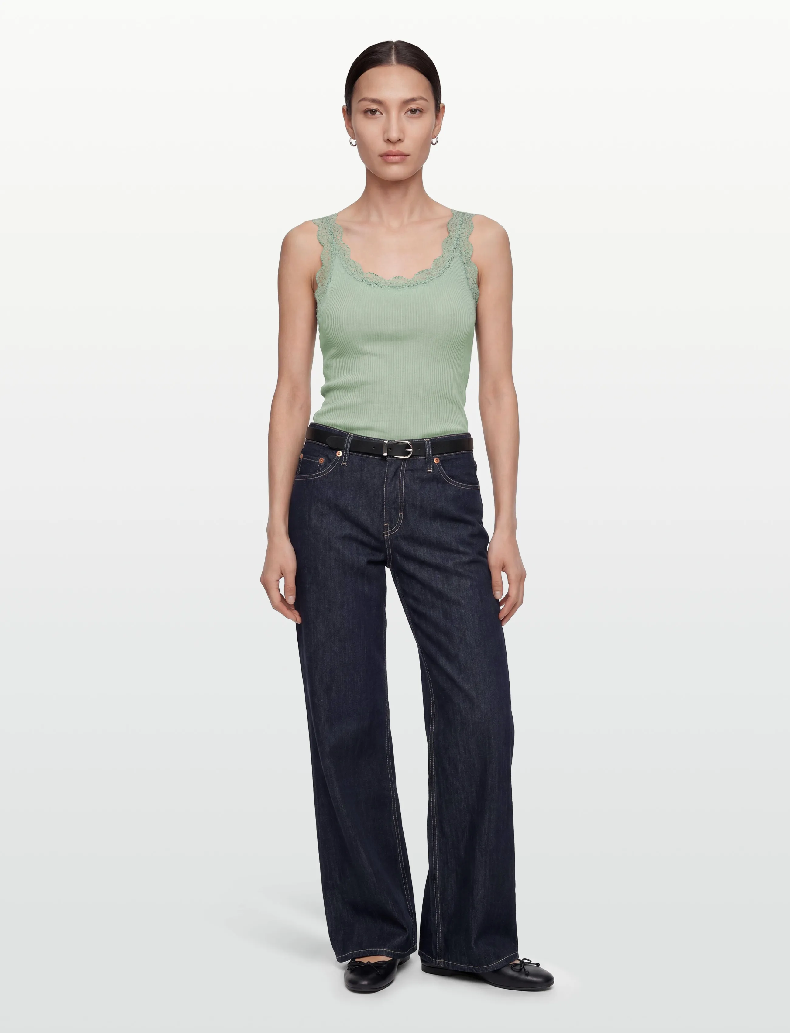 RM By Rosemunde - RMWBalta Modal SL U-Neck Top - linnen - jadeite - 0