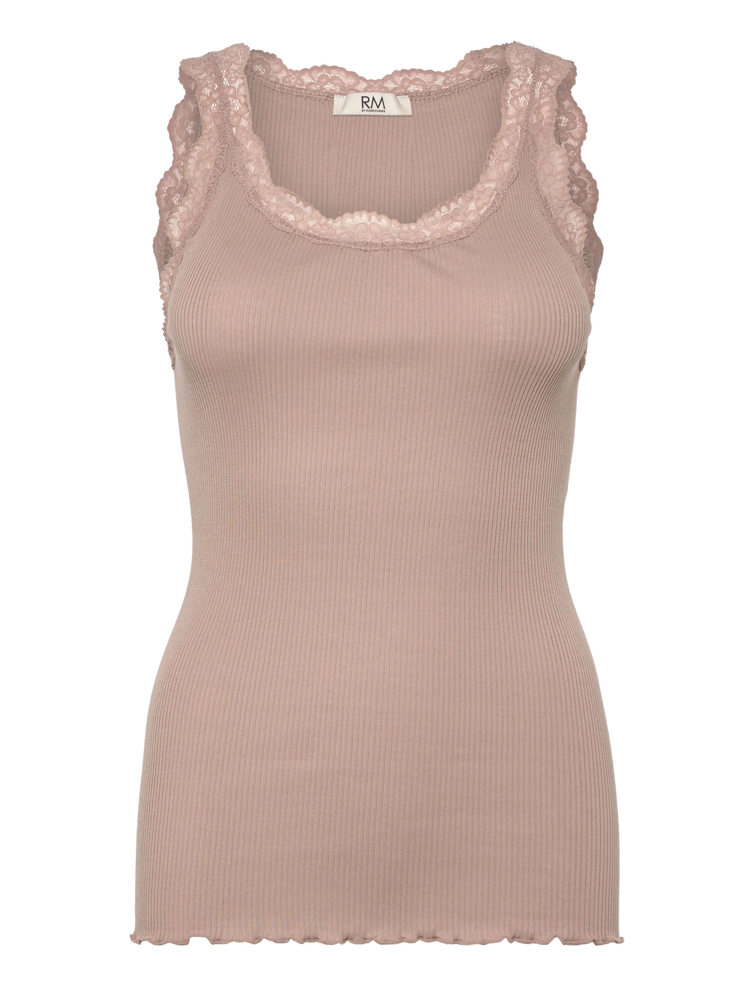 RM By Rosemunde RMWBalta modal SL lace U-neck top - RM By Rosemunde - MOCHA MERINGUE / pink/rose