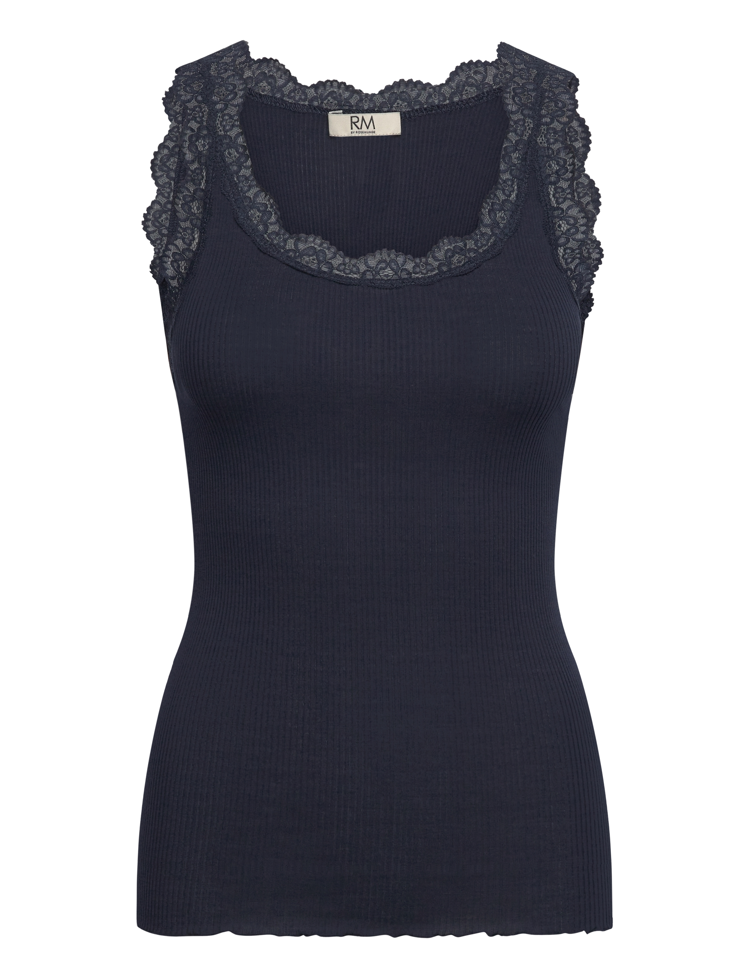RM By Rosemunde RMWBalta modal SL lace U-neck top - Tøj - NAVY / navy