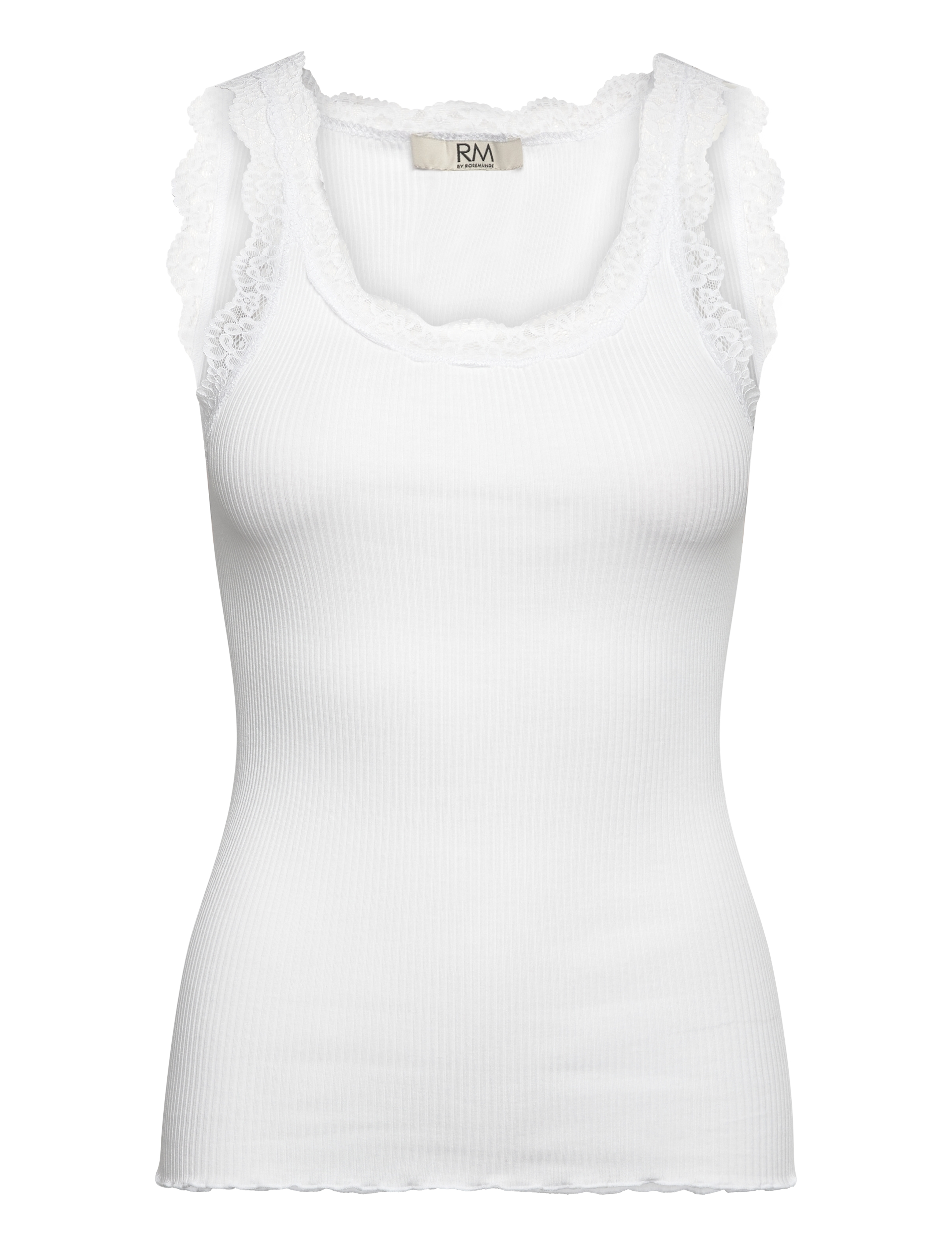 RM By Rosemunde RMWBalta modal SL lace U-neck top - Tøj - NEW WHITE / white