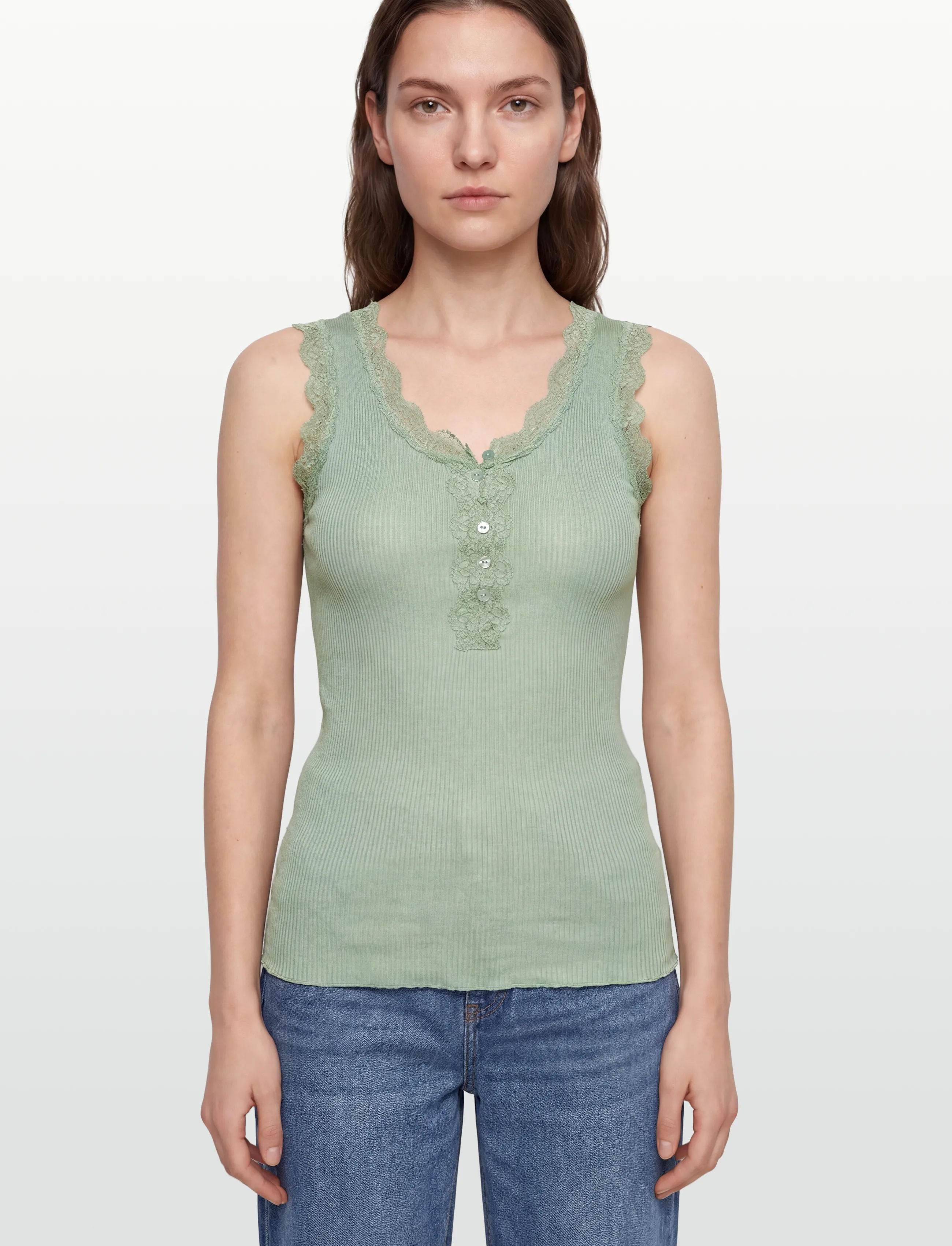RM By Rosemunde - RMWBalta Modal SL Placket Top - linnen - jadeite - 3
