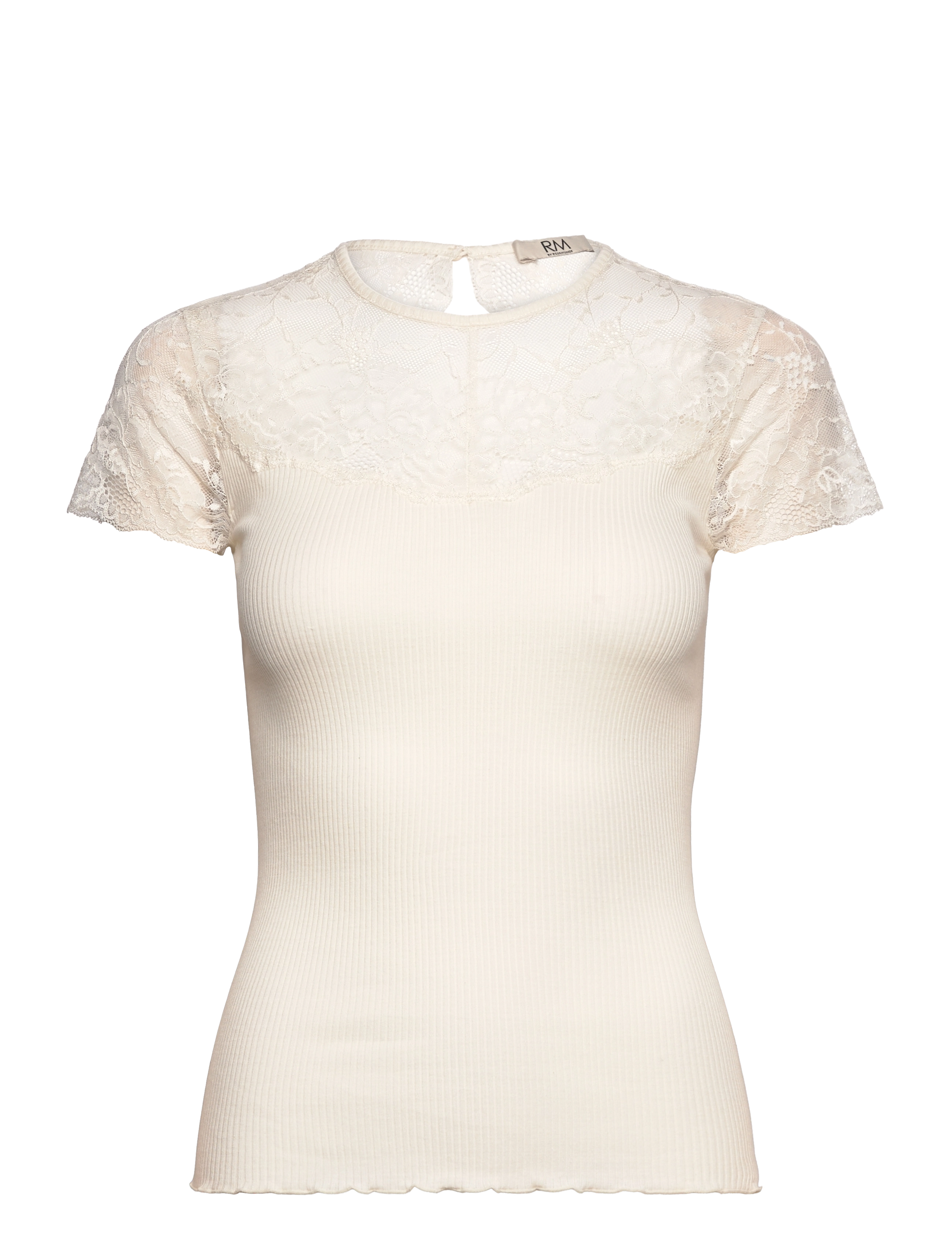 RMWBea lace heartshape SS top - IVORY