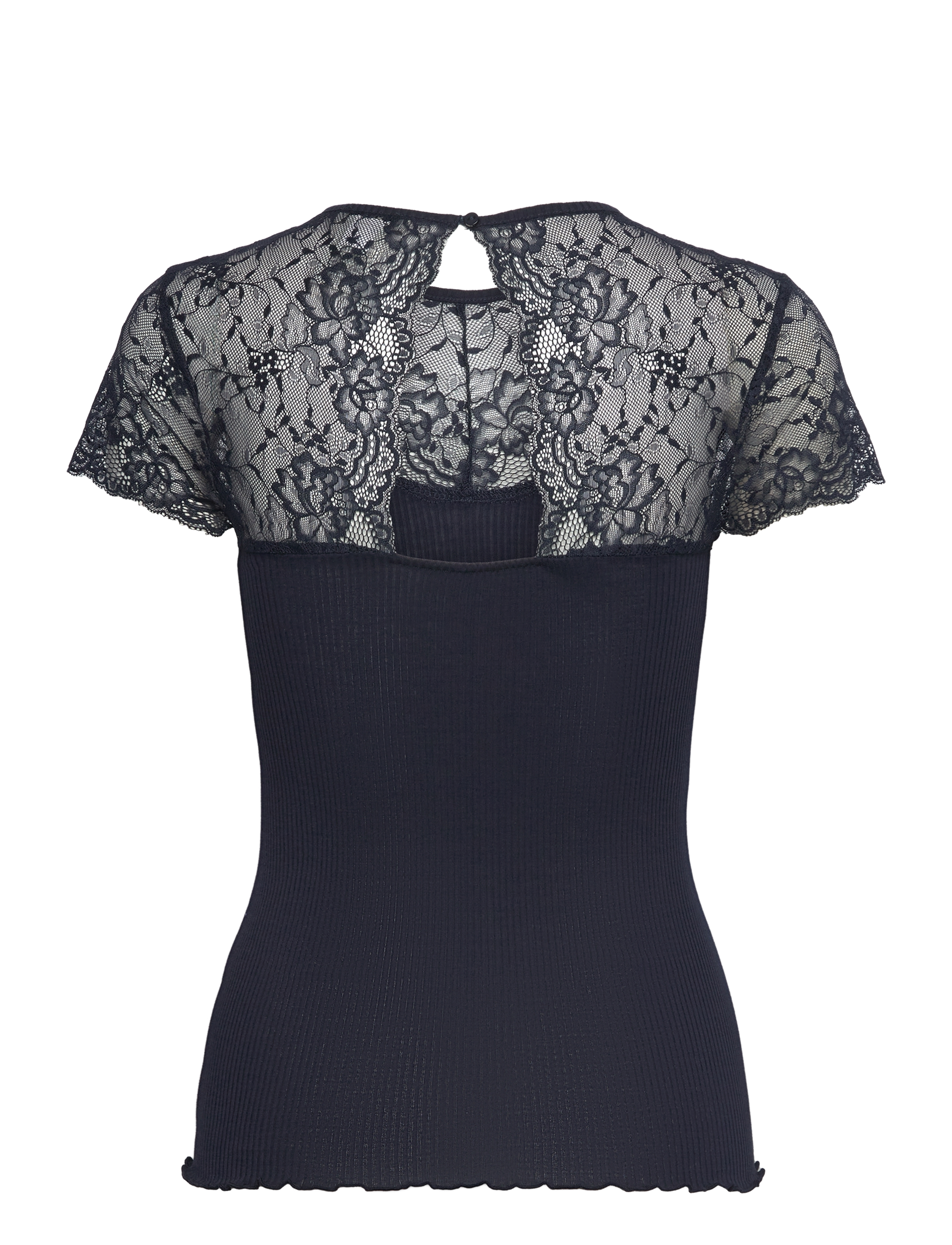 RM By Rosemunde - RMWBea lace heartshape SS top - t-shirts - navy - 1