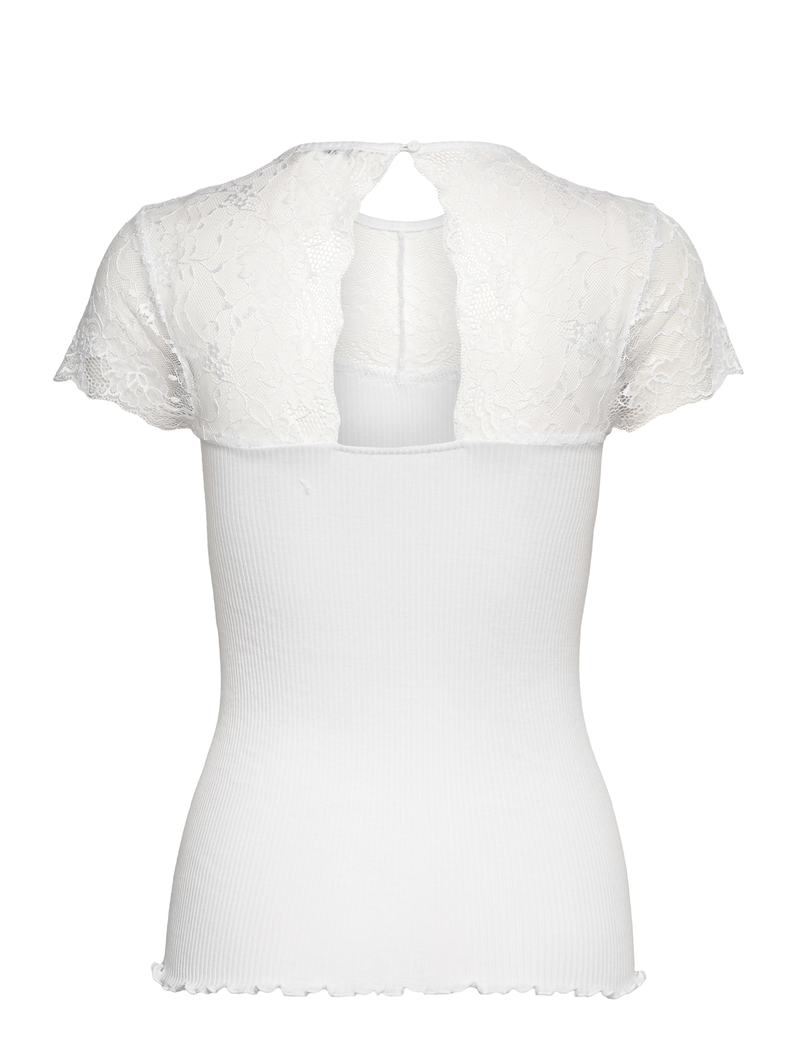 RM By Rosemunde - RMWBea lace heartshape SS top - t-shirts - new white - 2