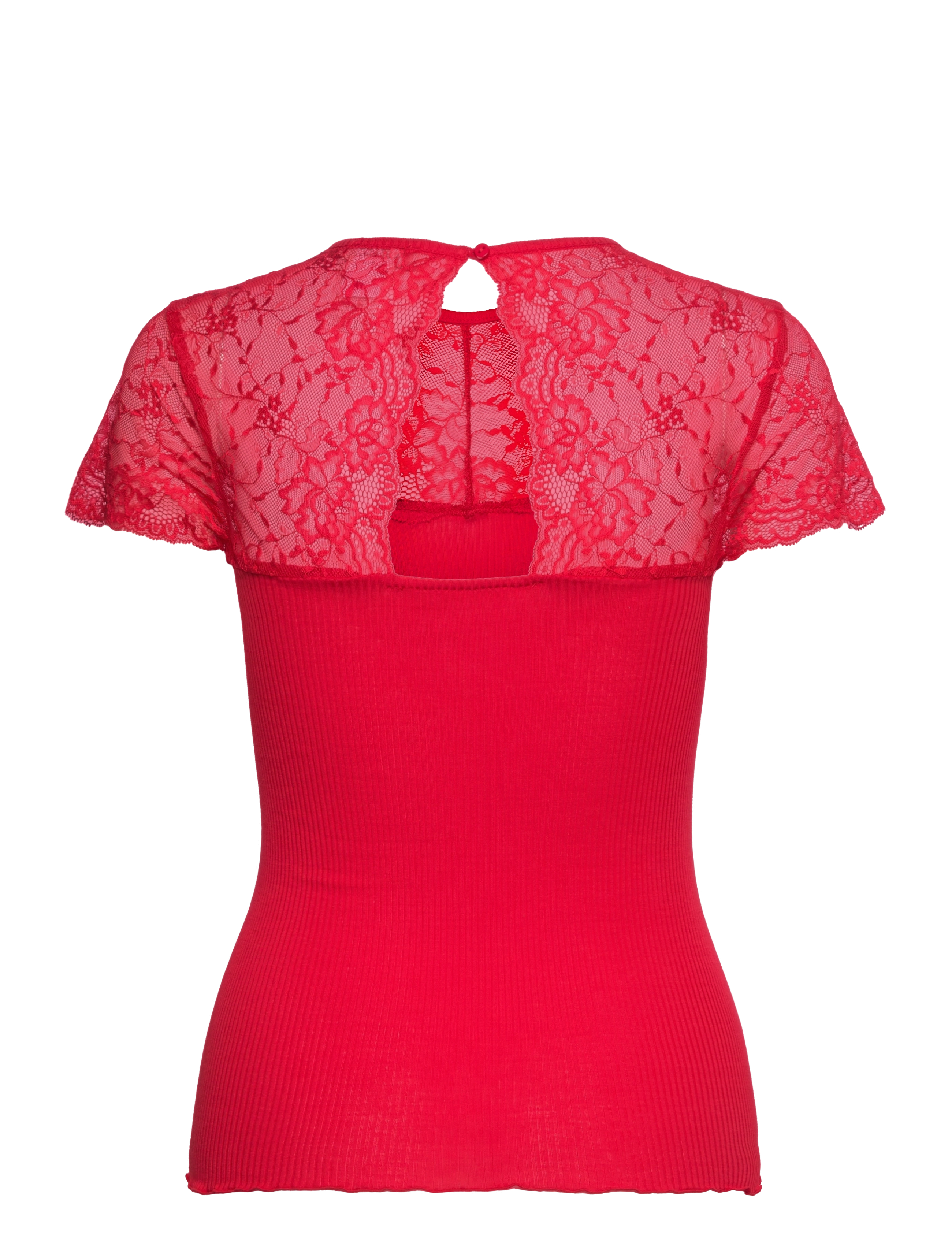 RM By Rosemunde - RMWBea lace heartshape SS top - t-shirts - racing red - 1