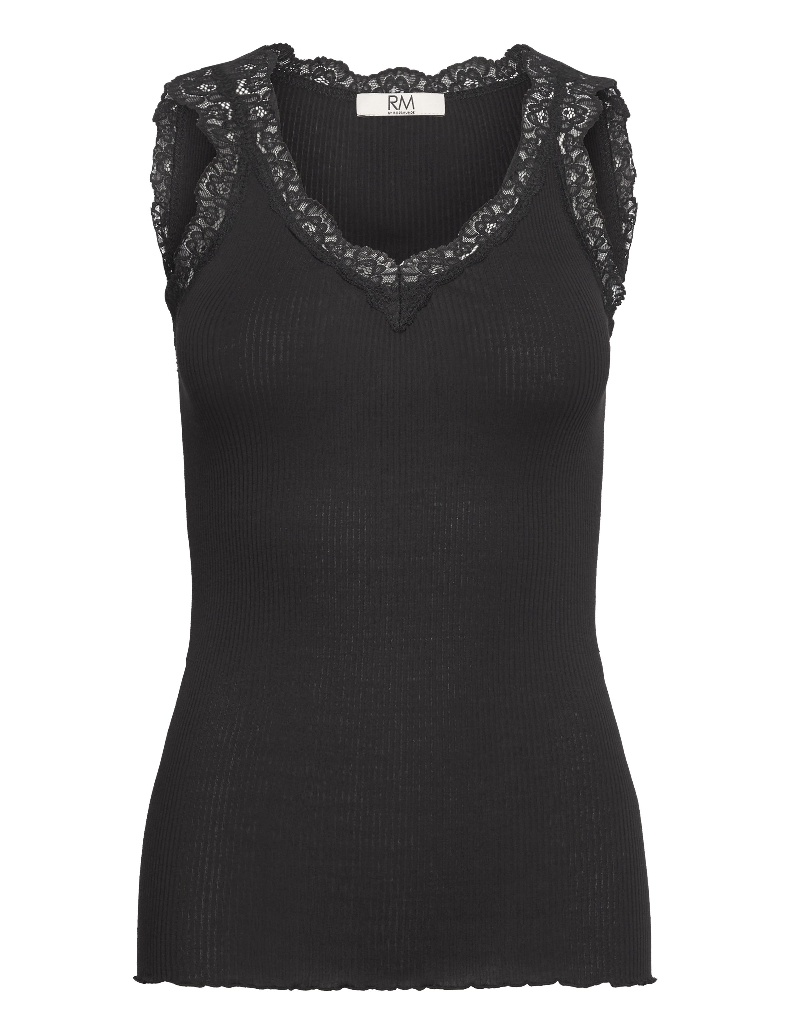 RM By Rosemunde RMWBalta modal SL lace V-neck top - Riided - BLACK / black
