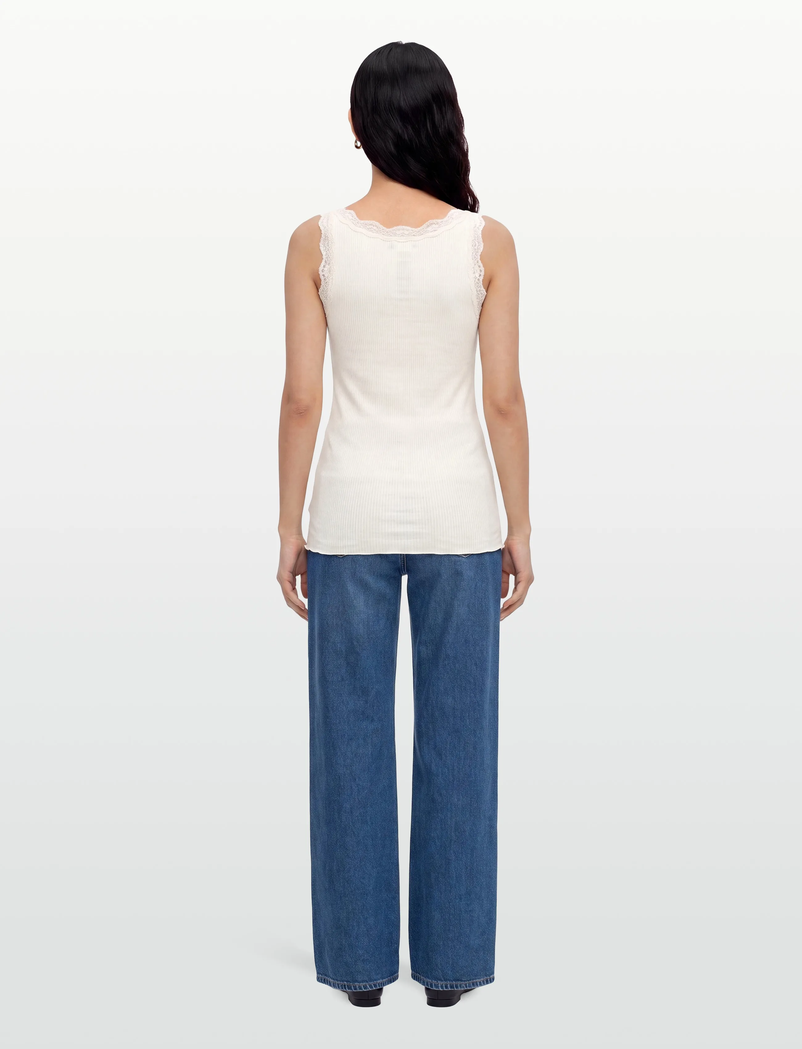 RM By Rosemunde - RMWBalta Modal SL V-neck Top - sommarfynd - ivory - 4