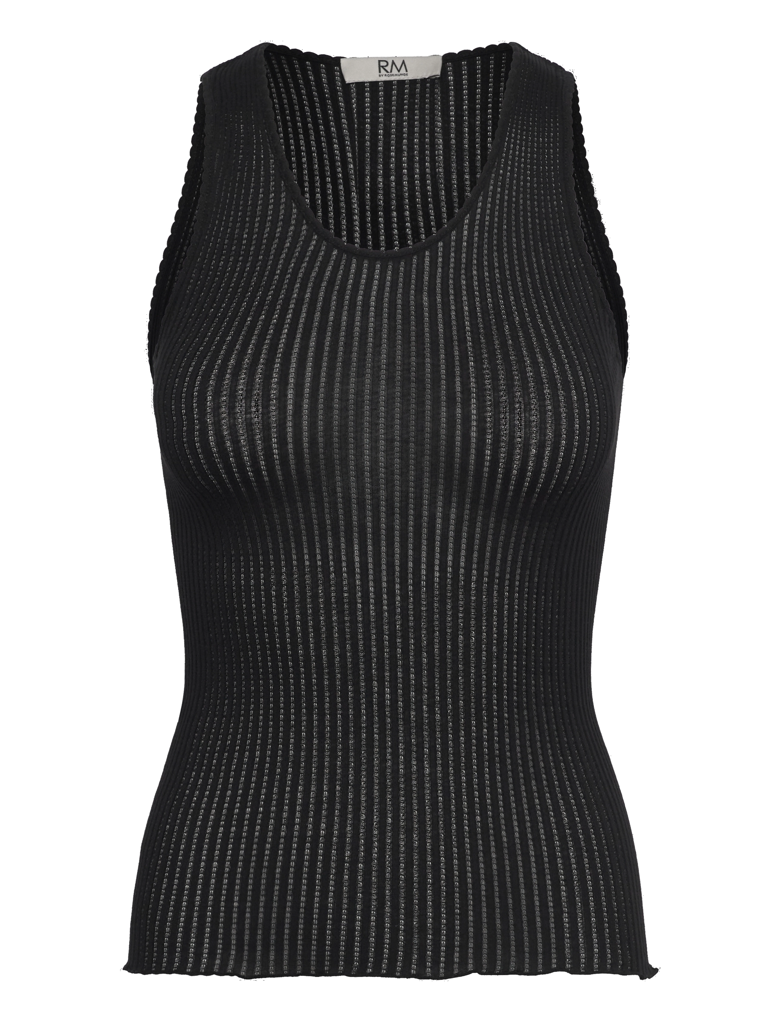 RMWBaku viscose U-neck tank top - BLACK