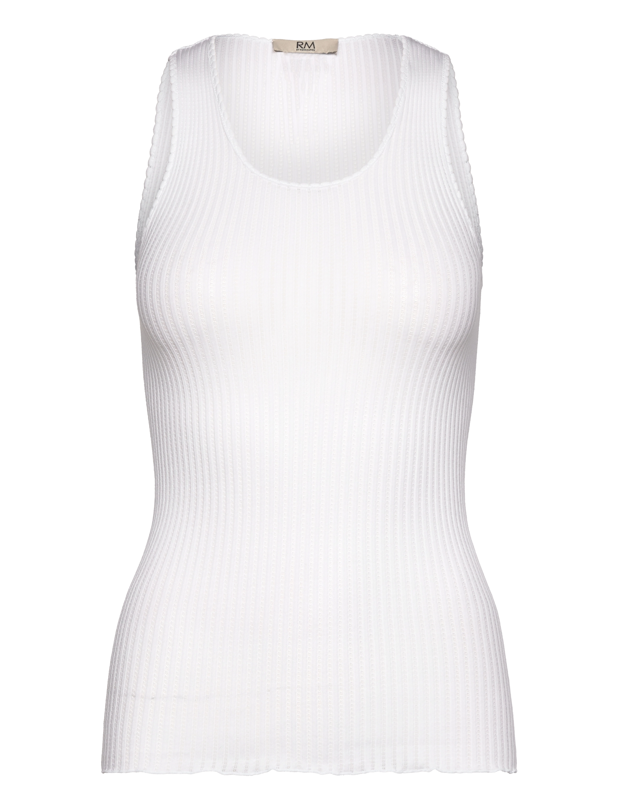 RM By Rosemunde RMWBaku viscose U-neck tank top - T-shirts & Toppe - NEW WHITE / white