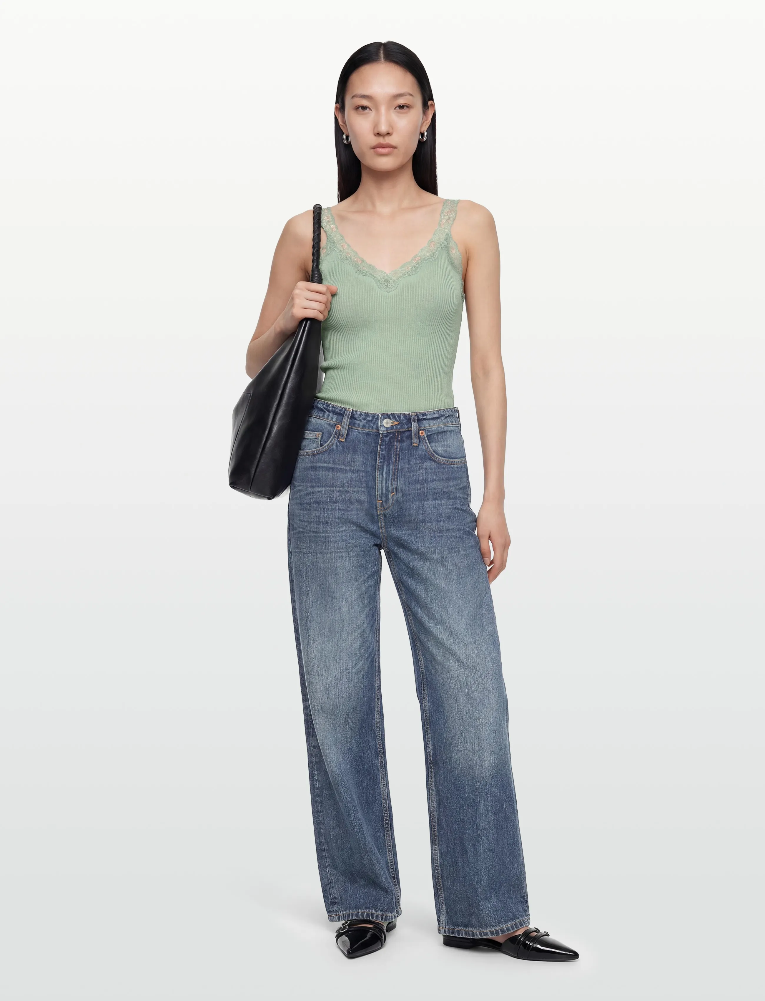 RM By Rosemunde - RMWBalta Modal SL V-Neck Top - linnen - jadeite - 0