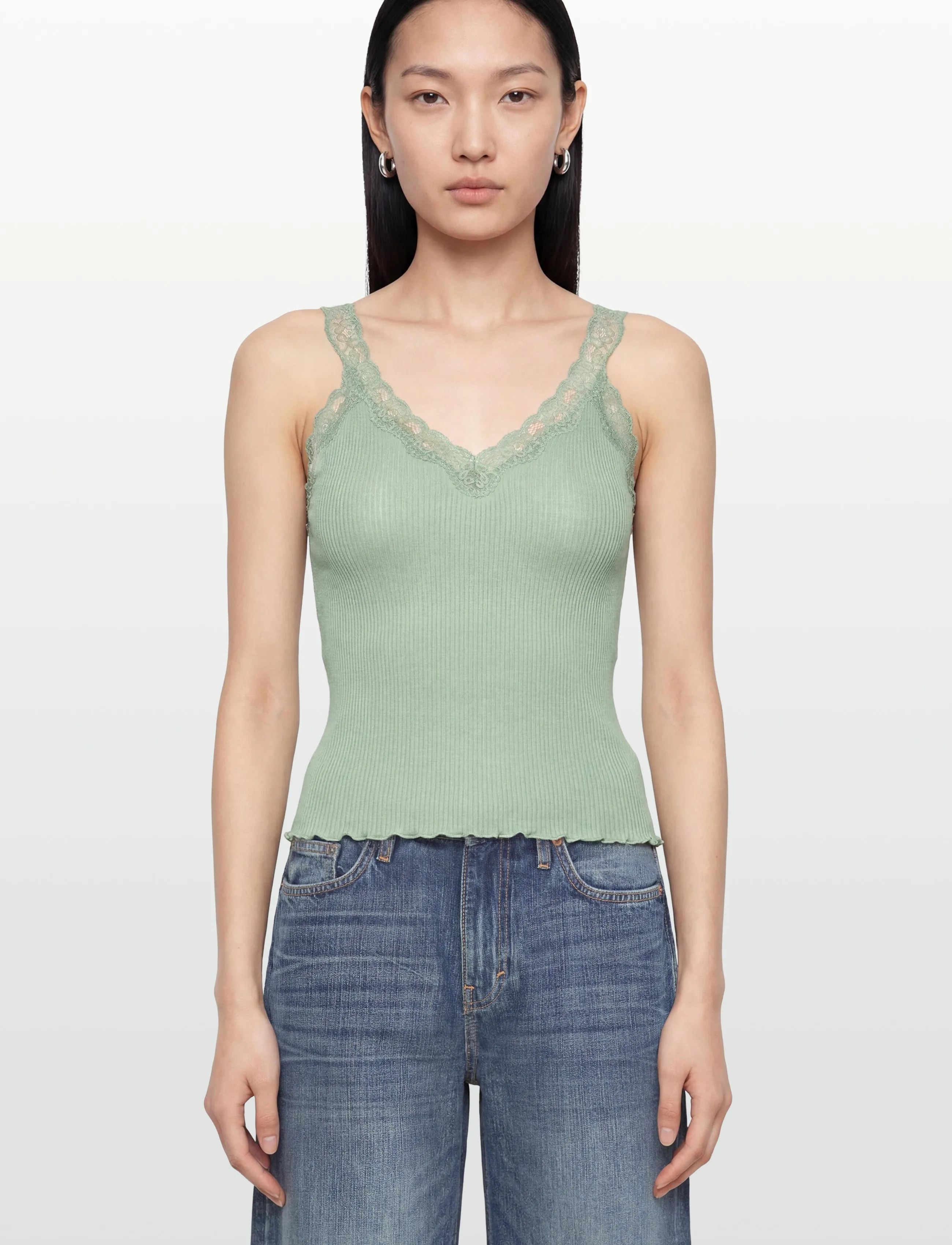 RM By Rosemunde - RMWBalta Modal SL V-Neck Top - linnen - jadeite - 3