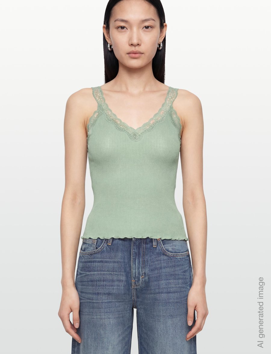 RM By Rosemunde - RMWBalta Modal SL V-Neck Top - Ärmellose tops - jadeite - 3