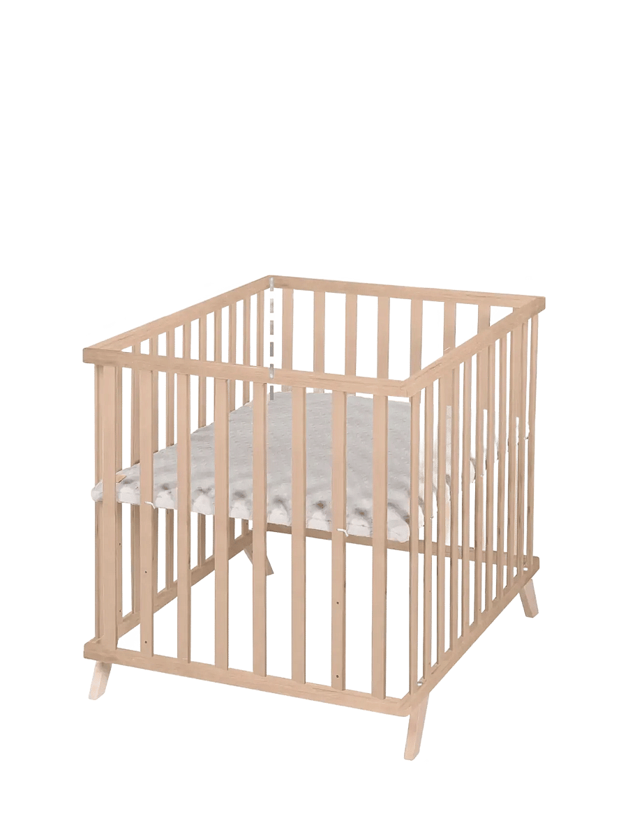 ROBA - Wooden Playpen 75x100 cm - kinderbett - natural organic beech - 0