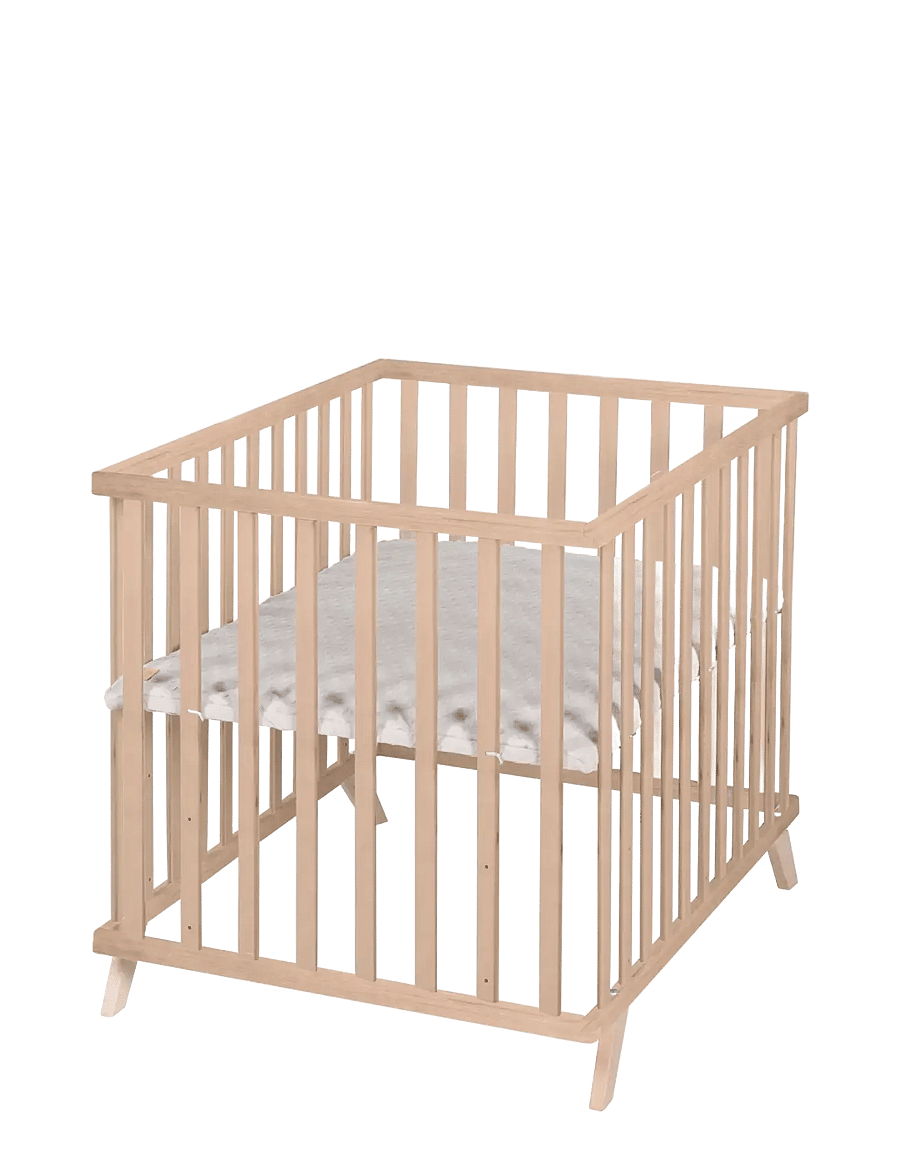 ROBA - Wooden Playpen 75x100 cm - kinderbett - natural organic beech - 1